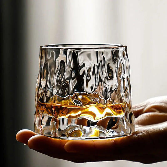 Thick Rotating Whisky Glass