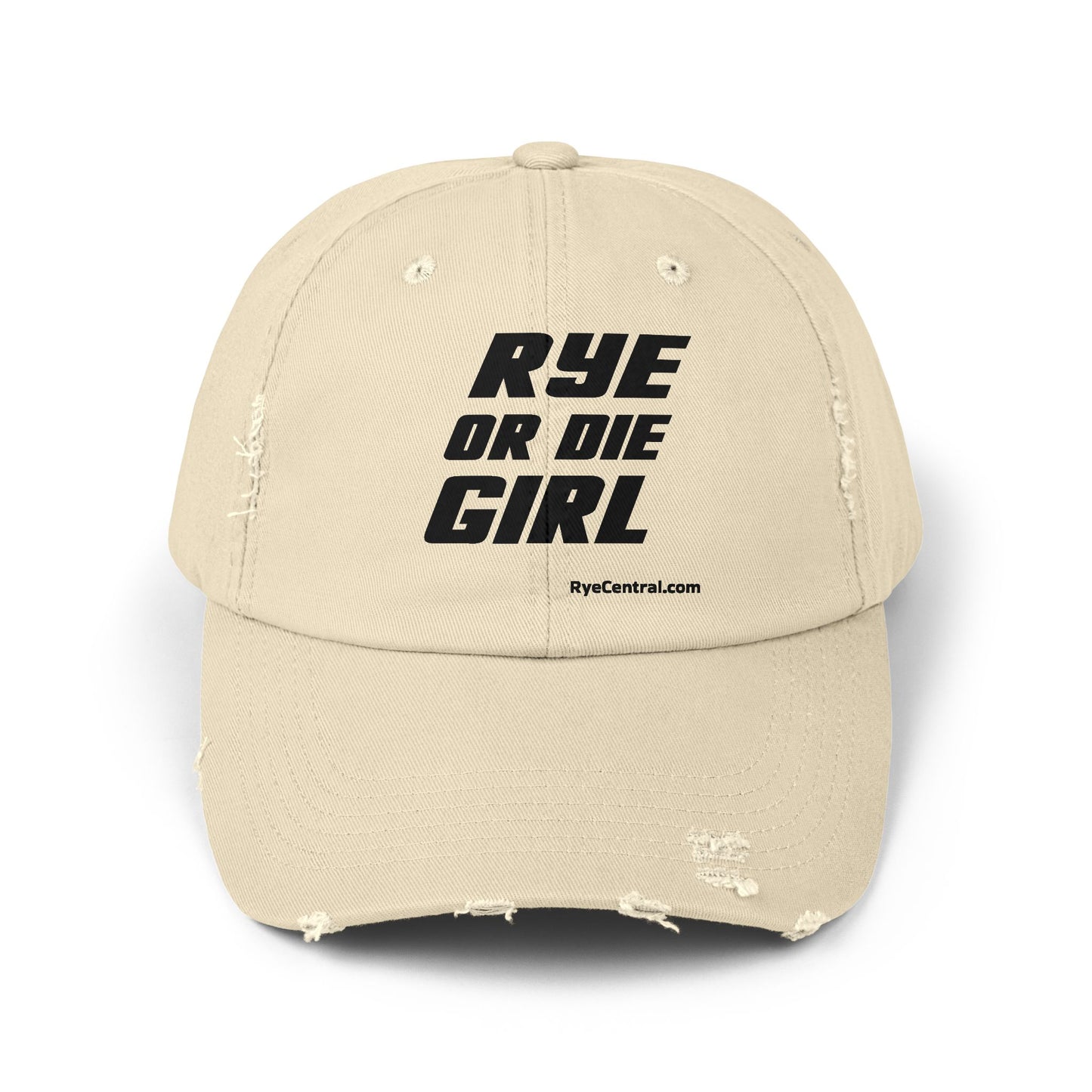 “Rye or Die Girl” Distressed Whiskey Cap