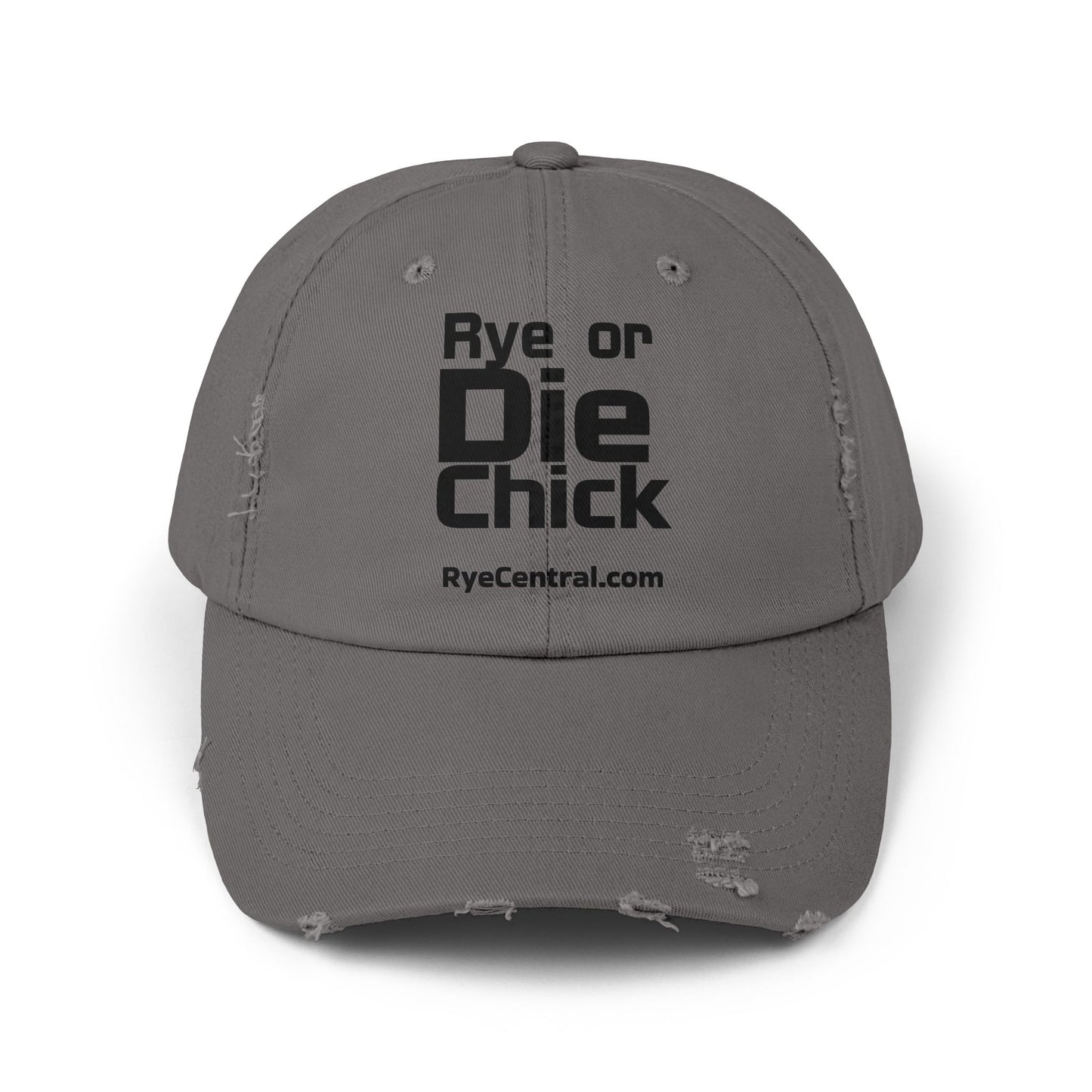 “Rye or Die Chick” Distressed Whiskey Cap