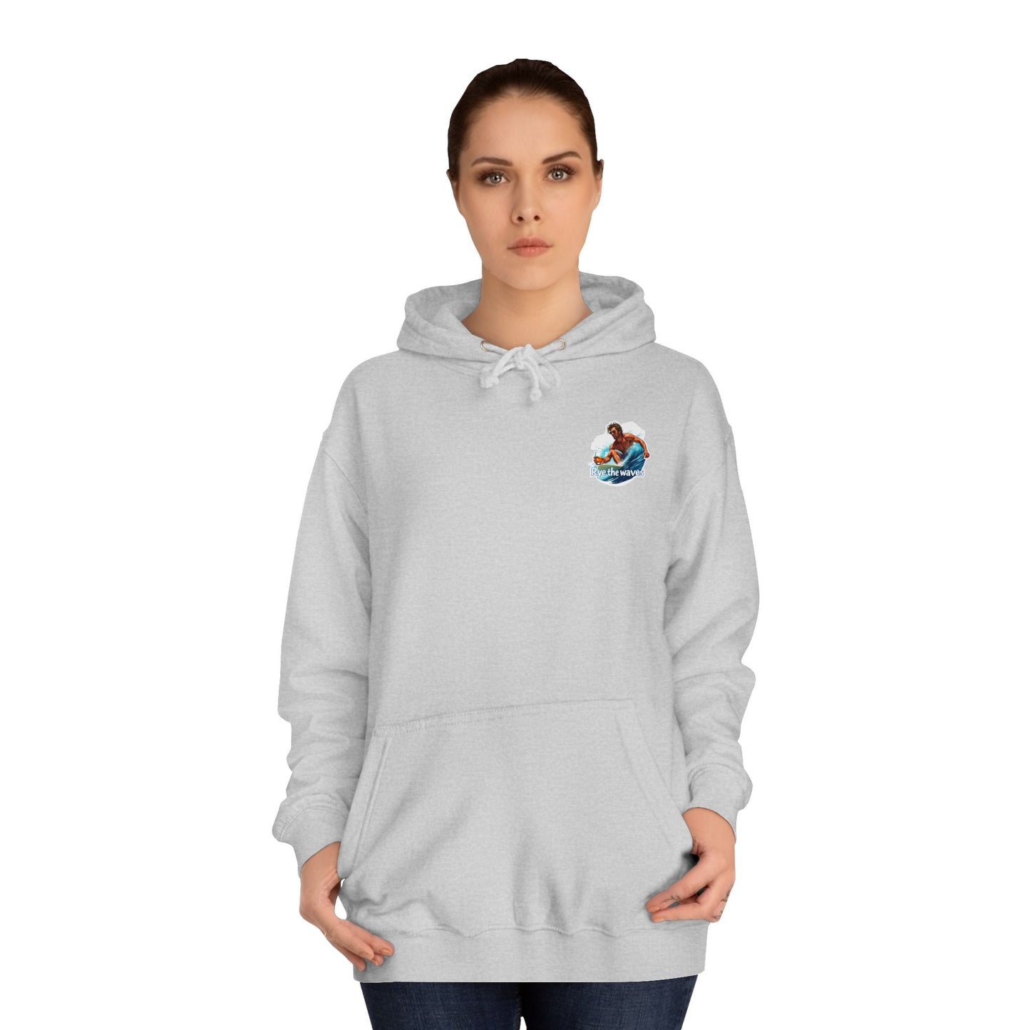 “Rye the Waves” Unisex Surf Whiskey Hoodie 1