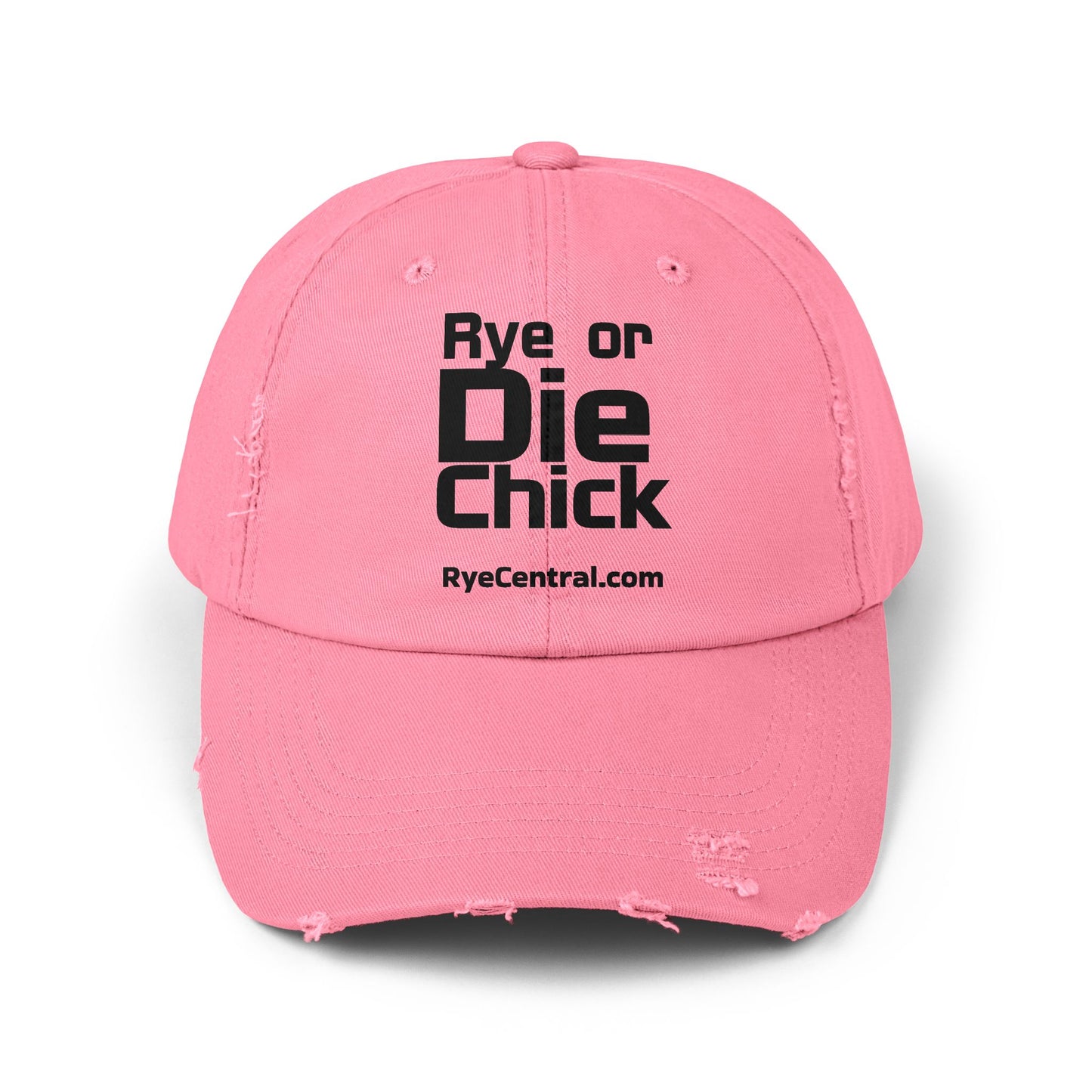 “Rye or Die Chick” Distressed Whiskey Cap