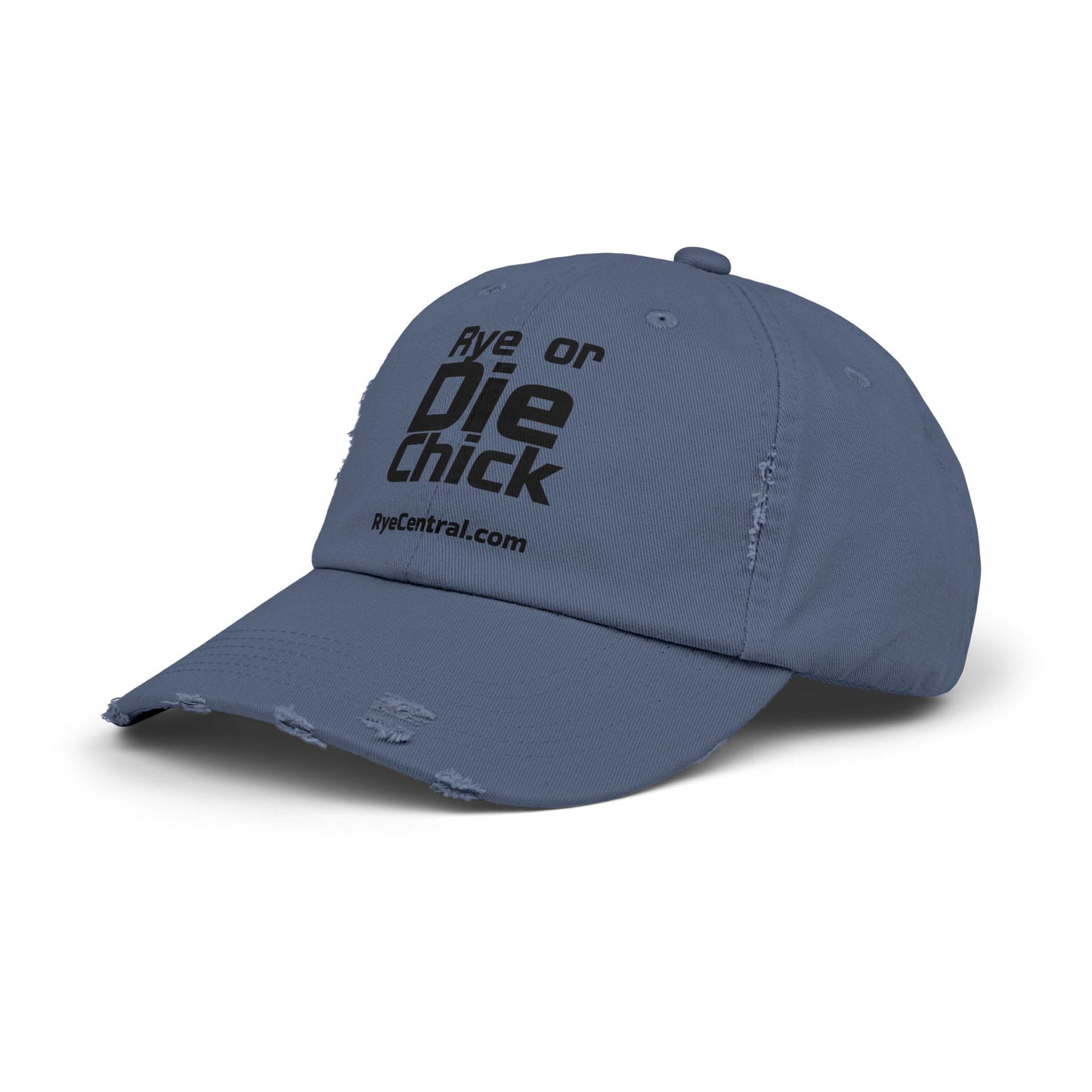 “Rye or Die Chick” Distressed Whiskey Cap