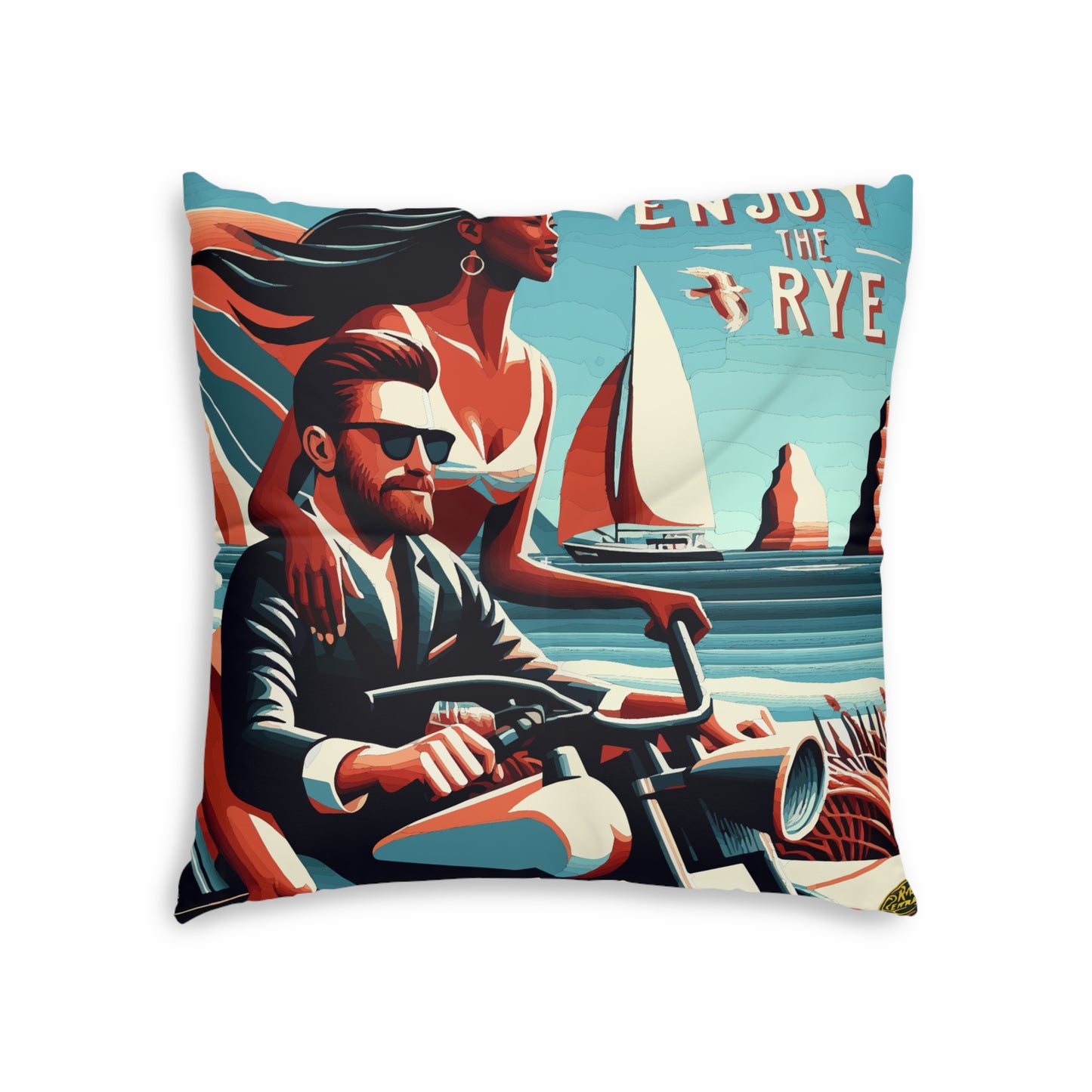 “Enjoy The Rye” Whiskey Tufted Floor Pillow