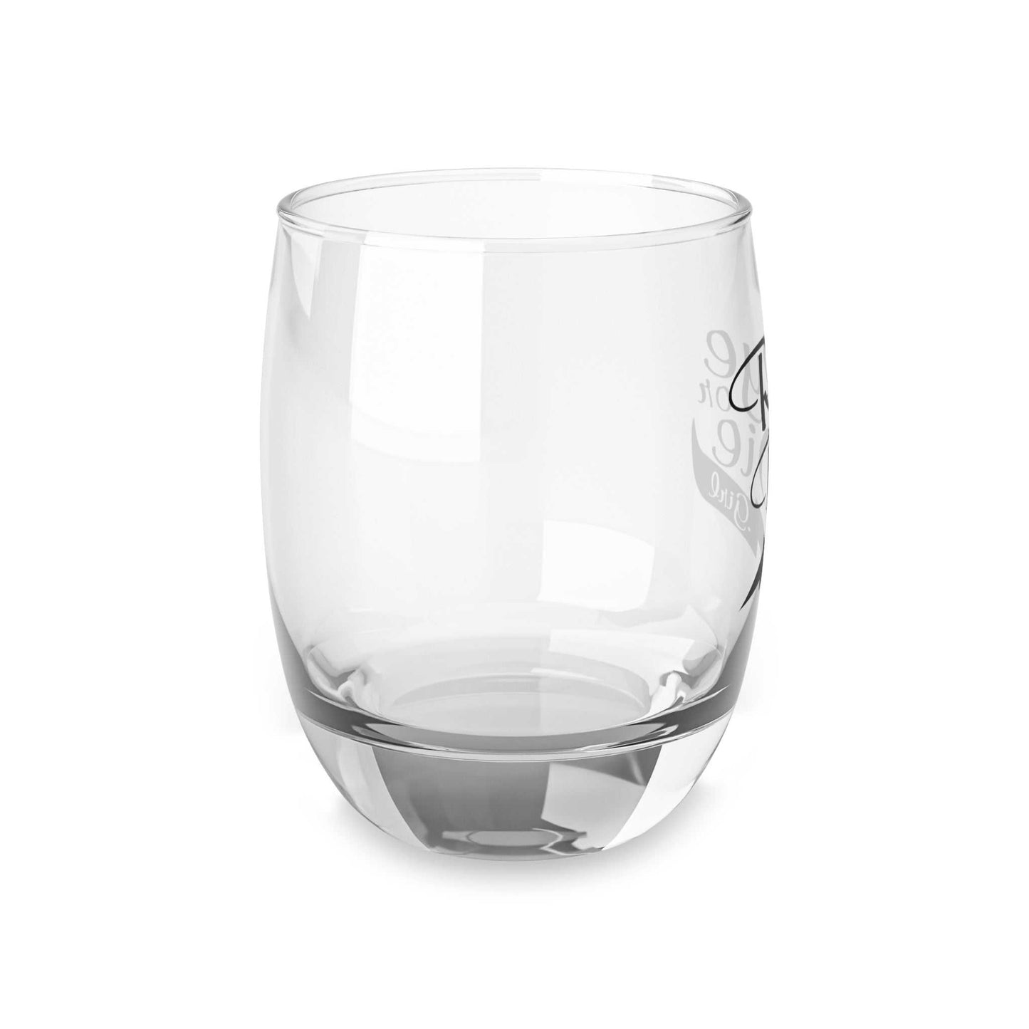 Side angle of the Women’s Rye Whiskey Glass highlighting its smooth, rounded shape and elegant clarity for a perfect sipping experience.