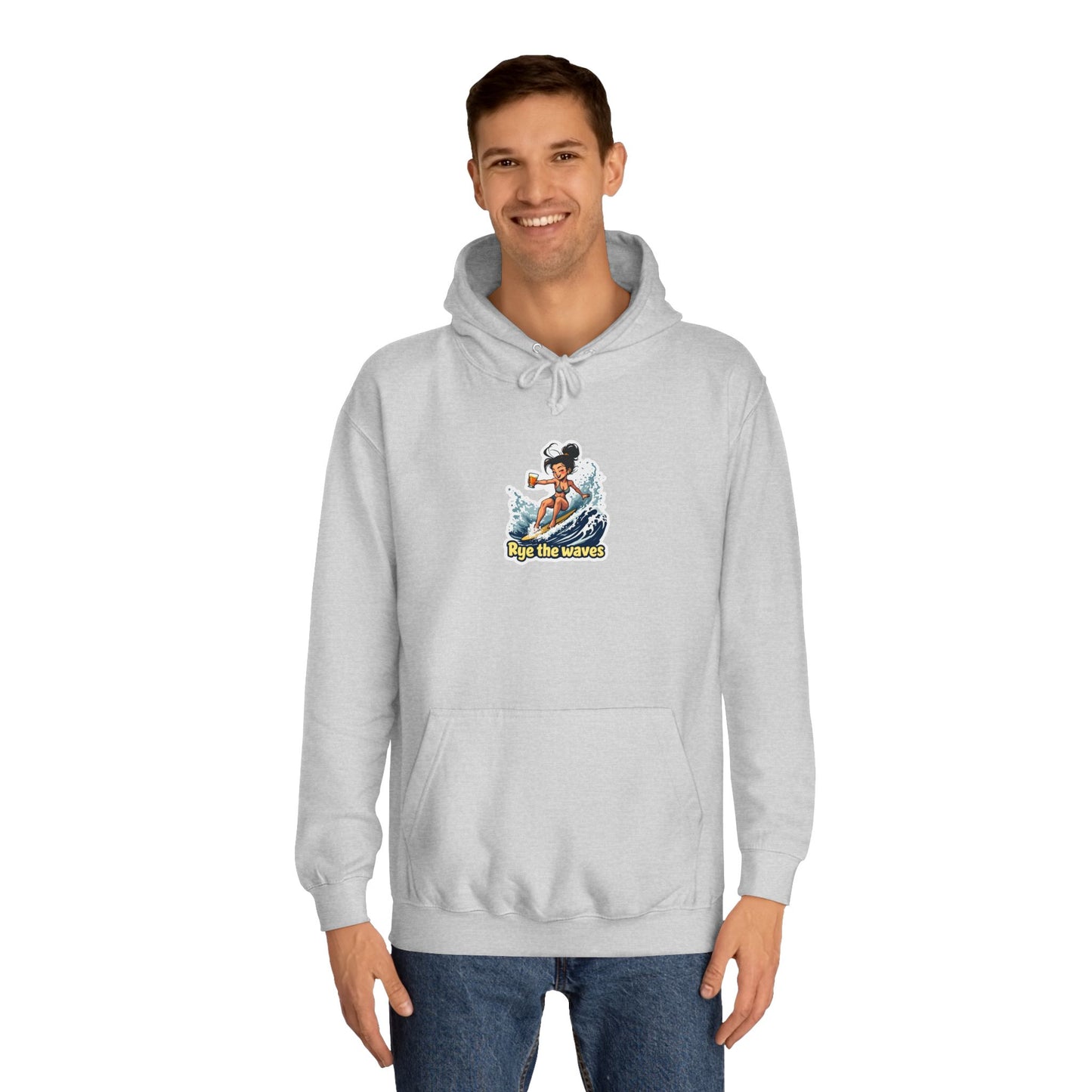 “Rye the Waves” Unisex Surf Whiskey Hoodie 2