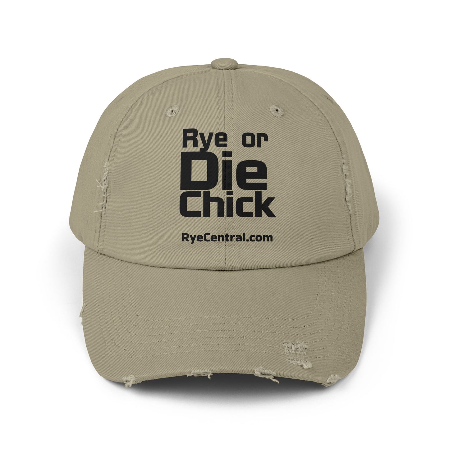 “Rye or Die Chick” Distressed Whiskey Cap