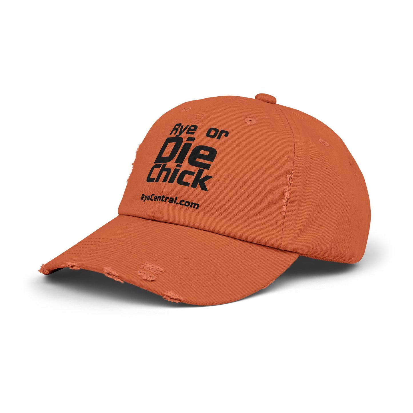 “Rye or Die Chick” Distressed Whiskey Cap