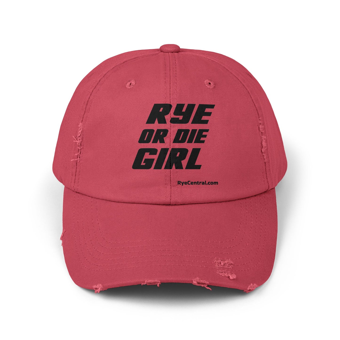 “Rye or Die Girl” Distressed Whiskey Cap