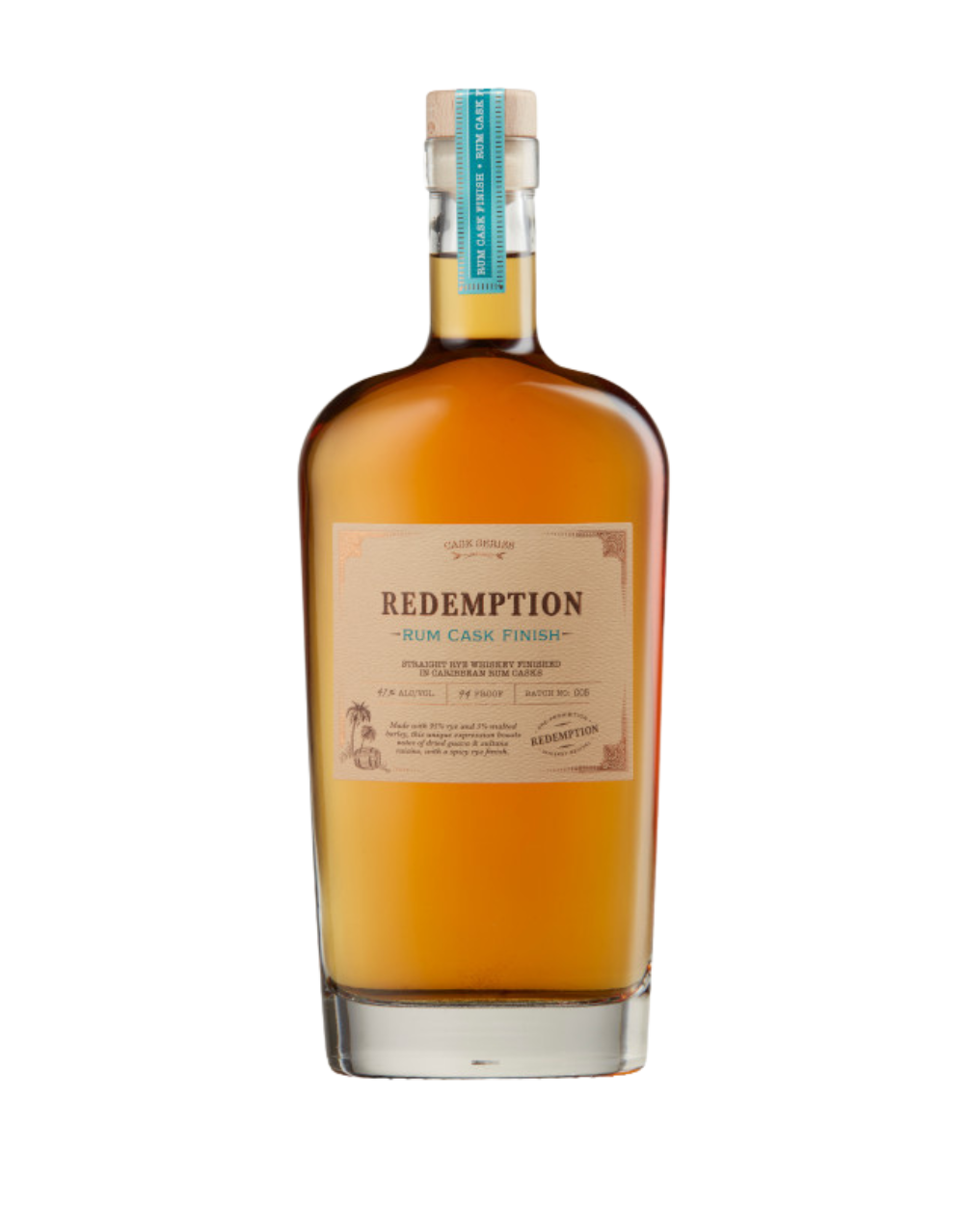 Redemption Rum Cask Finished Rye Bottle