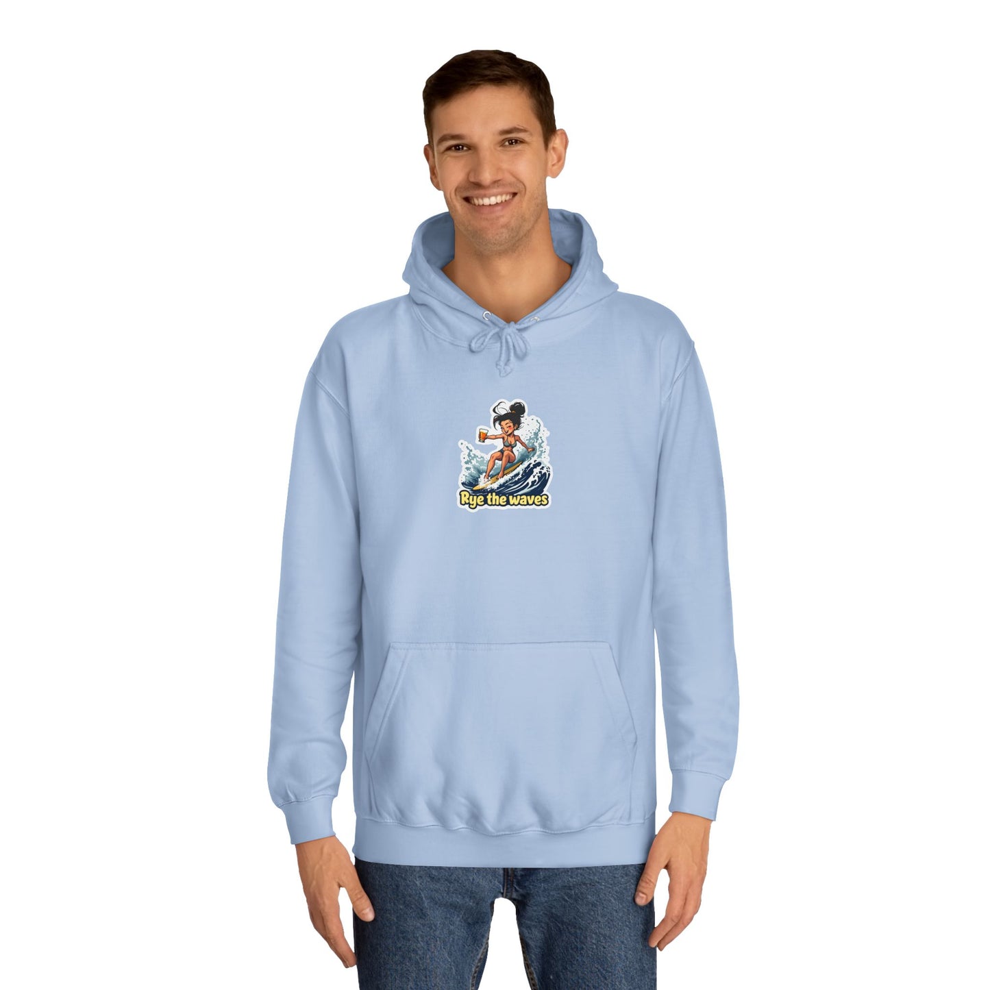 “Rye the Waves” Unisex Surf Whiskey Hoodie 2