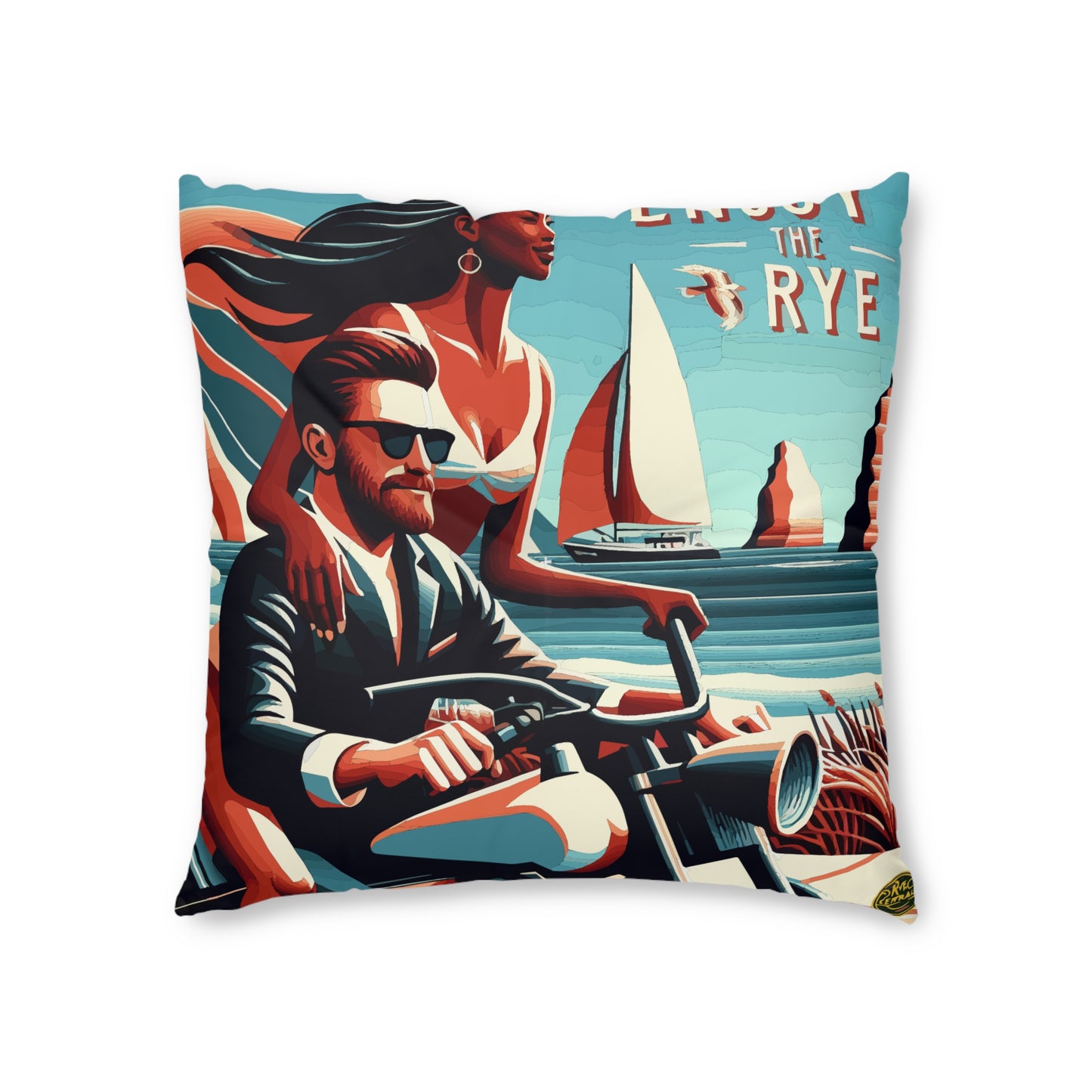 “Enjoy The Rye” Whiskey Tufted Floor Pillow