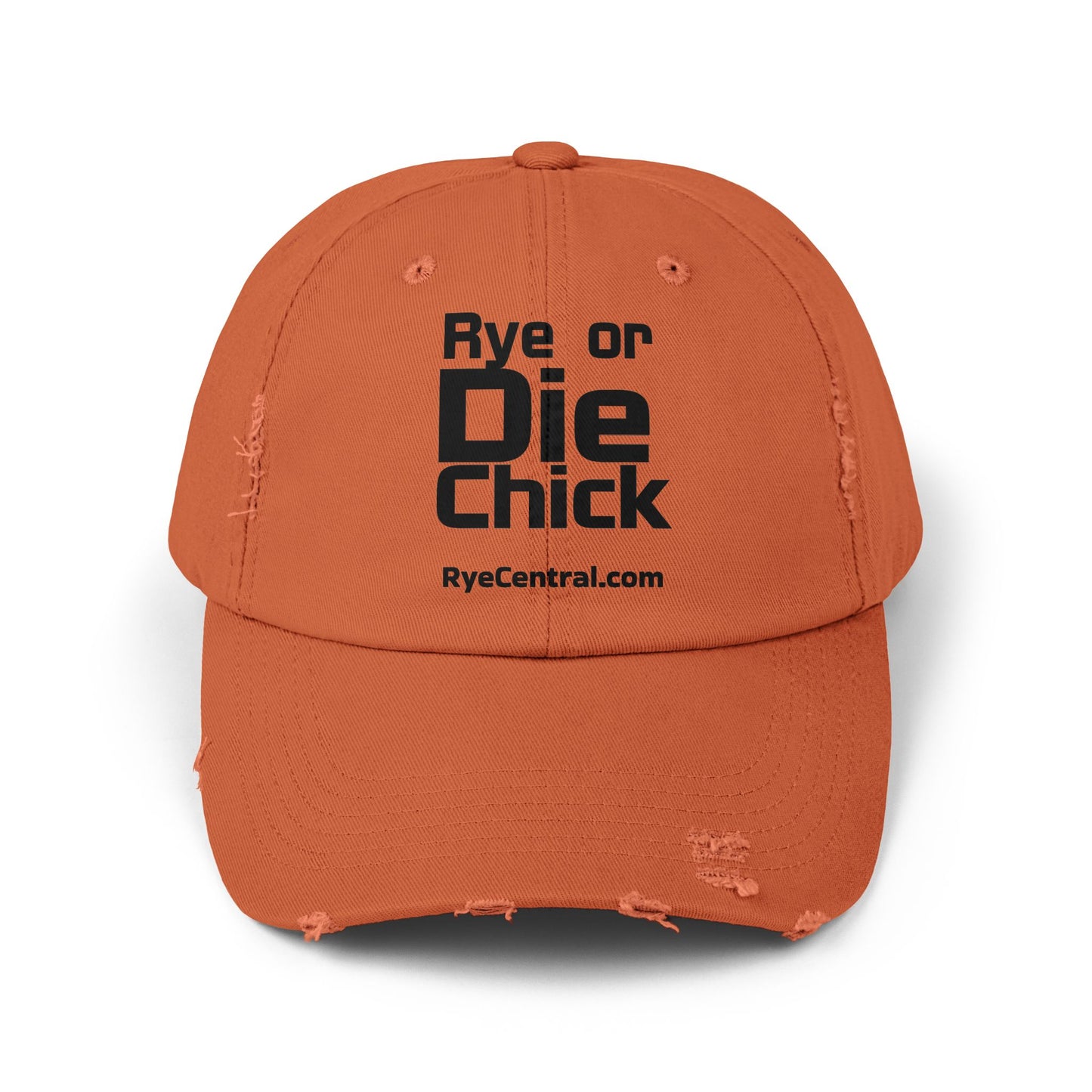 “Rye or Die Chick” Distressed Whiskey Cap