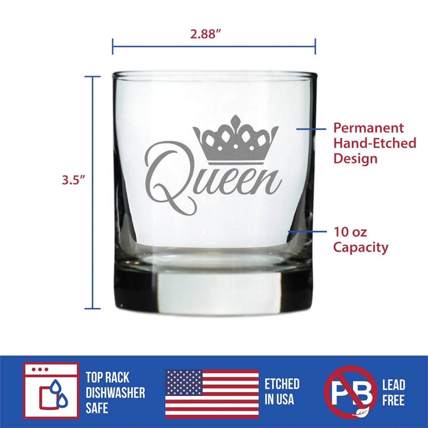 Queen Whiskey Rocks Glass Collection by RyeCentral