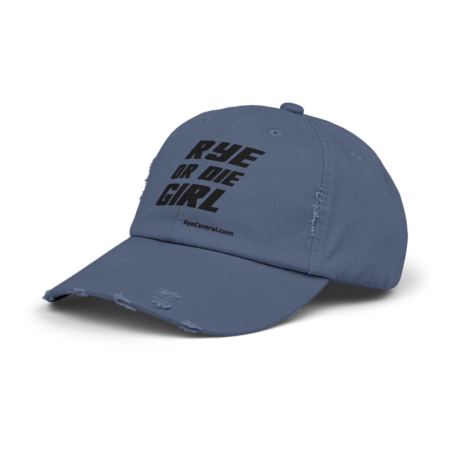 “Rye or Die Girl” Distressed Whiskey Cap