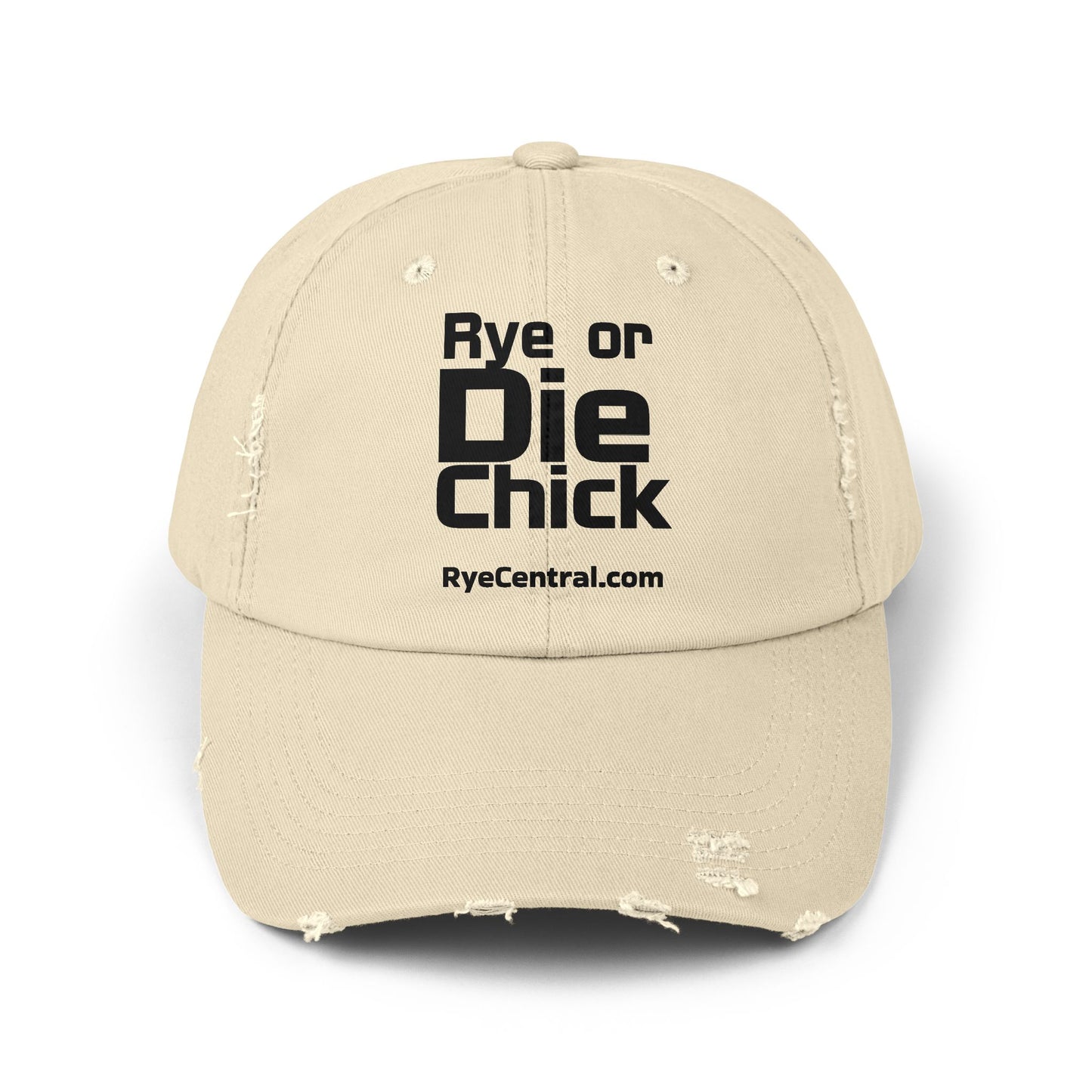 “Rye or Die Chick” Distressed Whiskey Cap