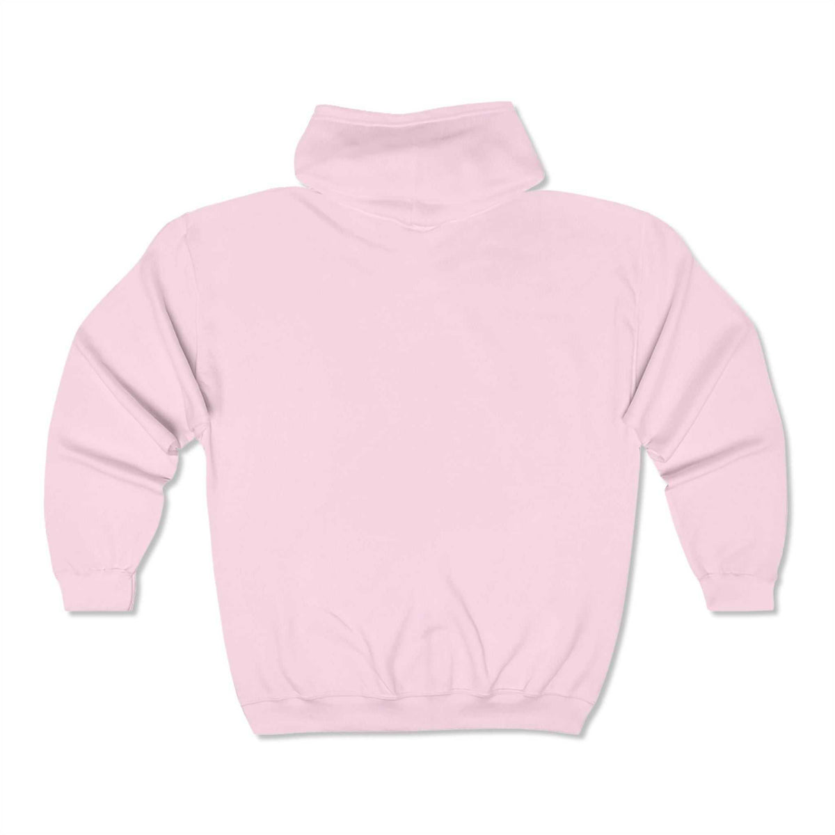 Back view of pink women’s whiskey hoodie, soft zip-up sweatshirt with a minimalist look for casual wear.