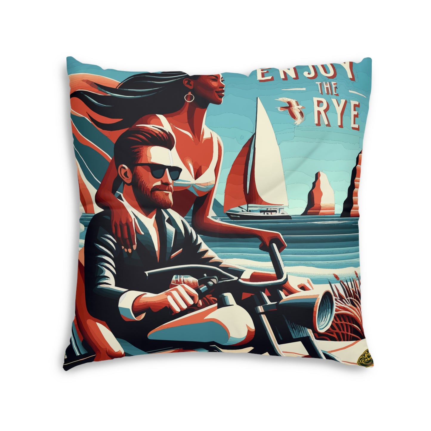 “Enjoy The Rye” Whiskey Tufted Floor Pillow