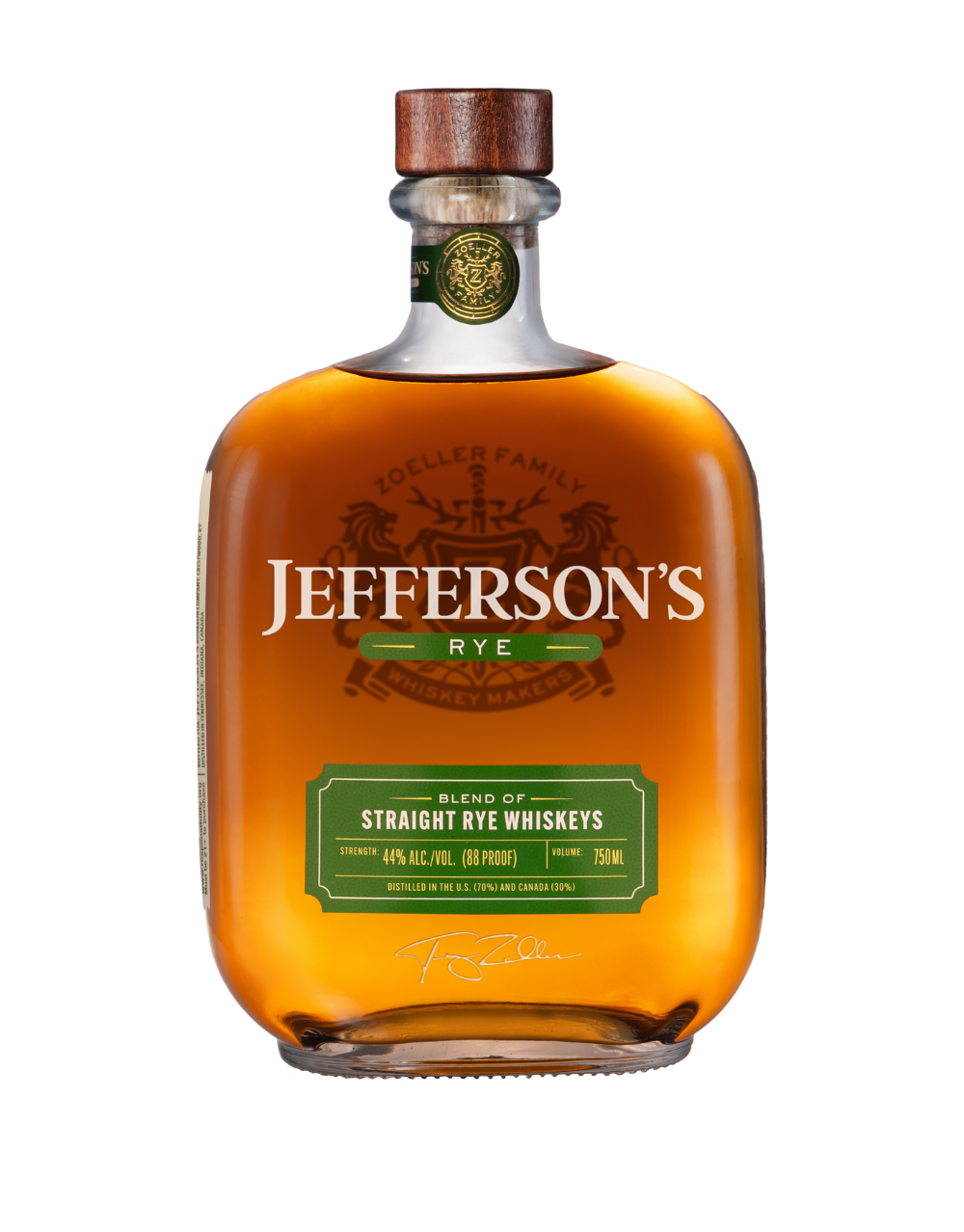 Jefferson's Rye Whiskey Bottle