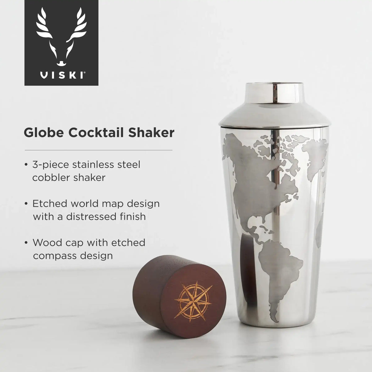 Viski Globe Cocktail Shaker, 32 oz