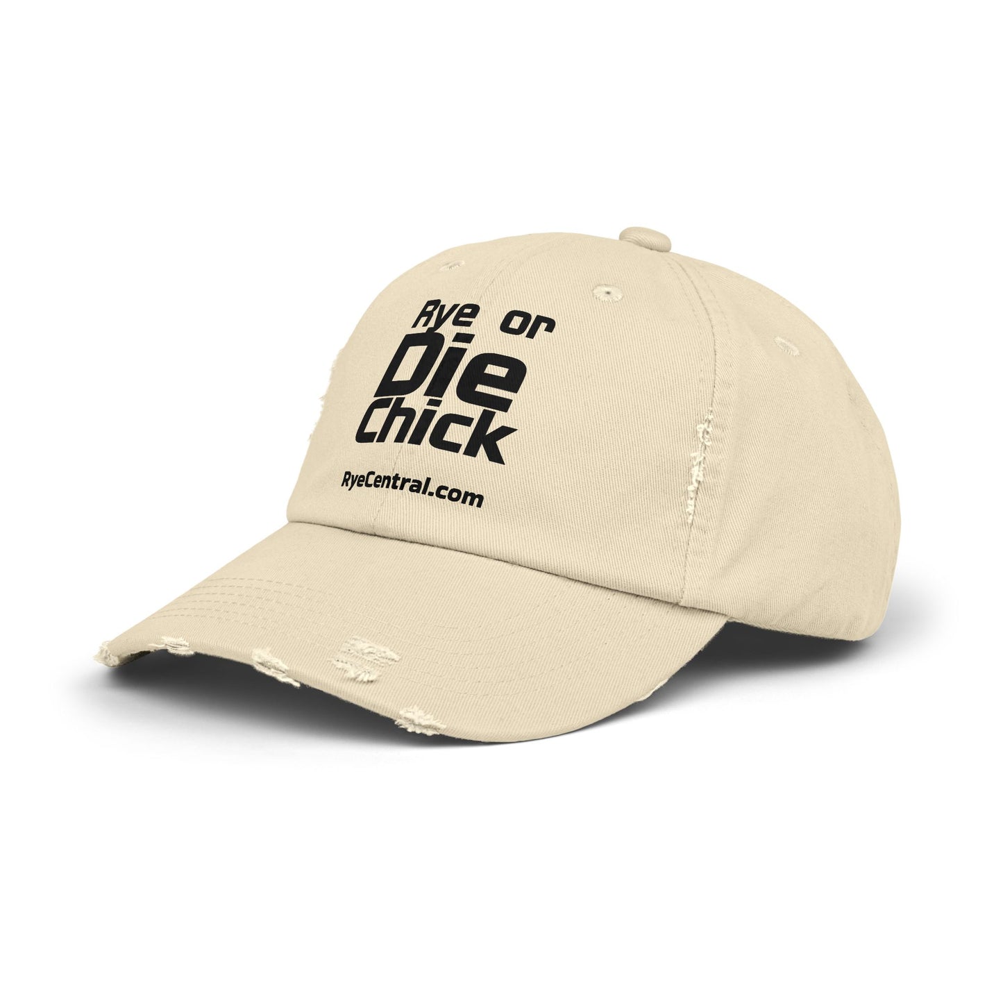 “Rye or Die Chick” Distressed Whiskey Cap