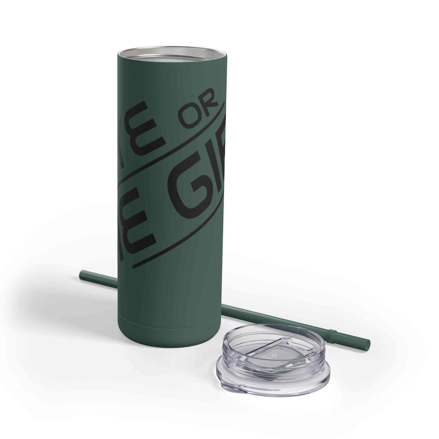 The Stylish Women's Rye or Die Whiskey Tumbler in matte green with lid and straw, perfect for travel or home sipping in 20 oz size.