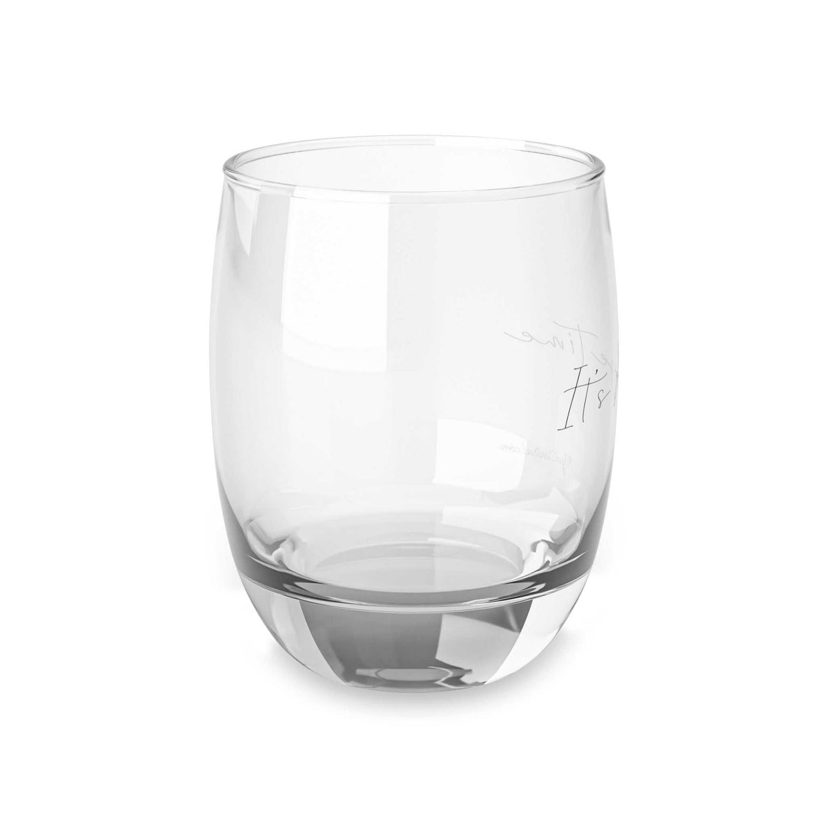 Angled view of It's Rye Time Whiskey Glass showcasing minimalist design and premium craftsmanship, perfect for home bar collections.