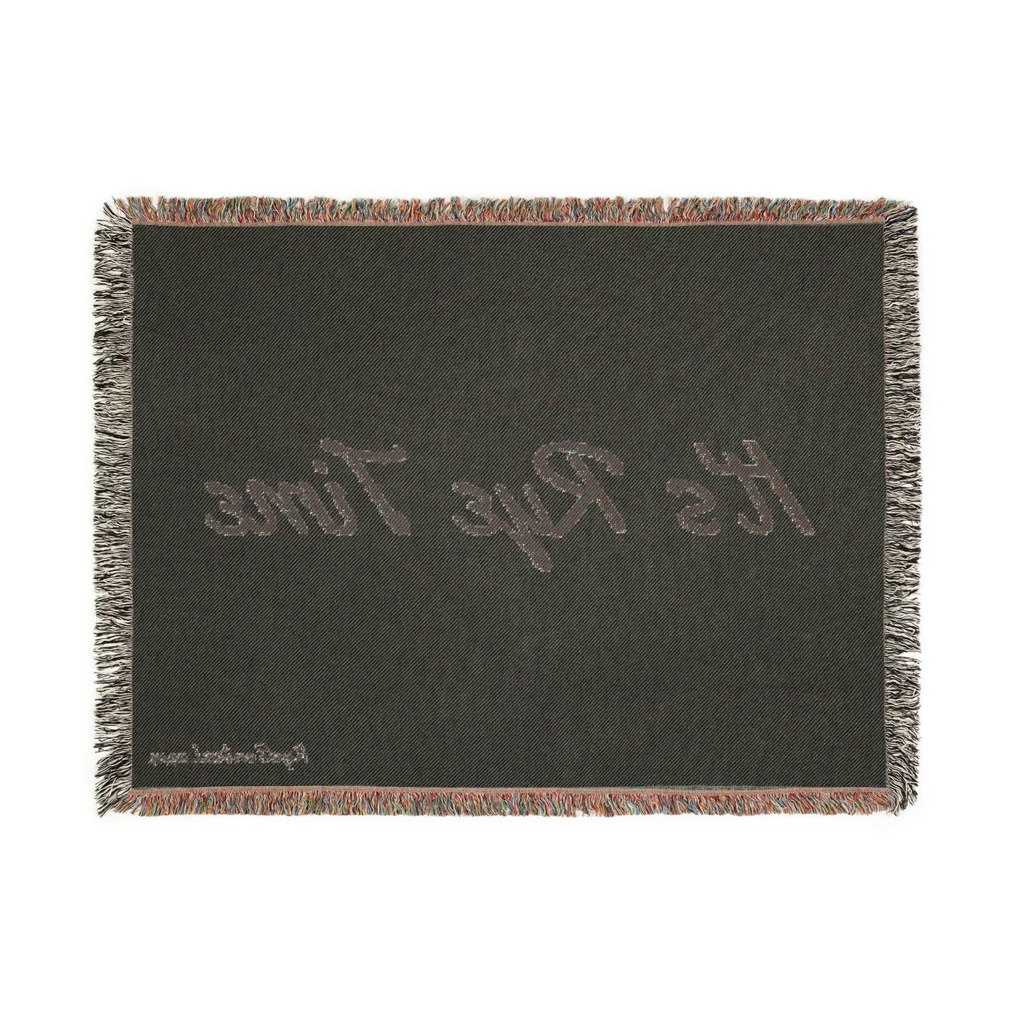 Cozy dark whiskey blanket featuring mirrored 'It's Rye Time' text, ideal for cuddling and enhancing home decor aesthetics.