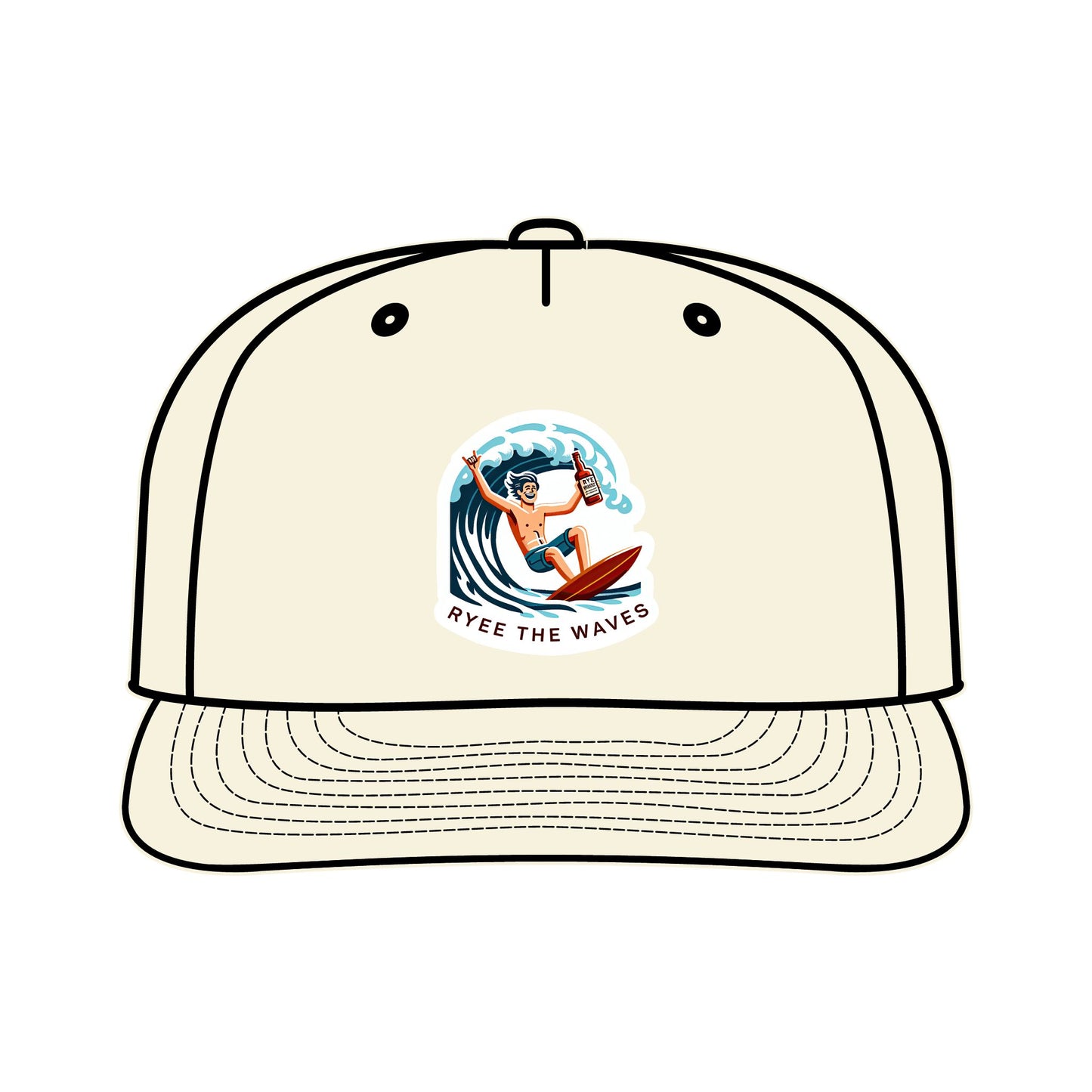 “Rye The Waves” Whiskey Surf Cap Model 3