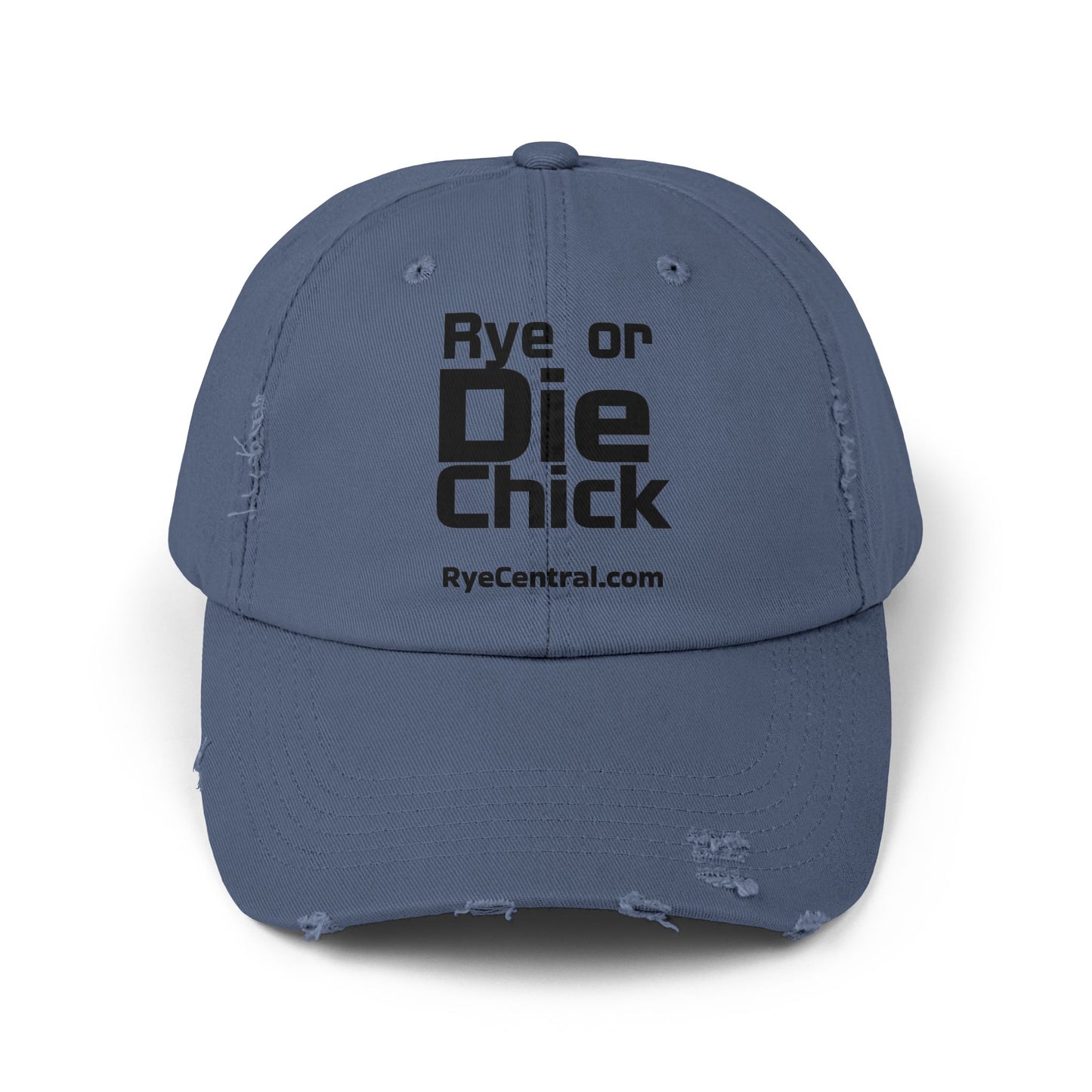 “Rye or Die Chick” Distressed Whiskey Cap