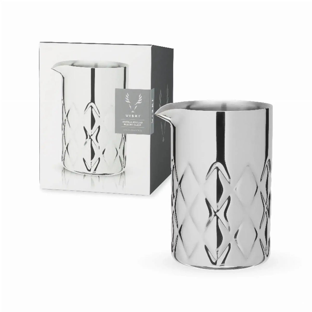 Viski Double-Walled Stainless Steel Mixing Glass, 550 ml
