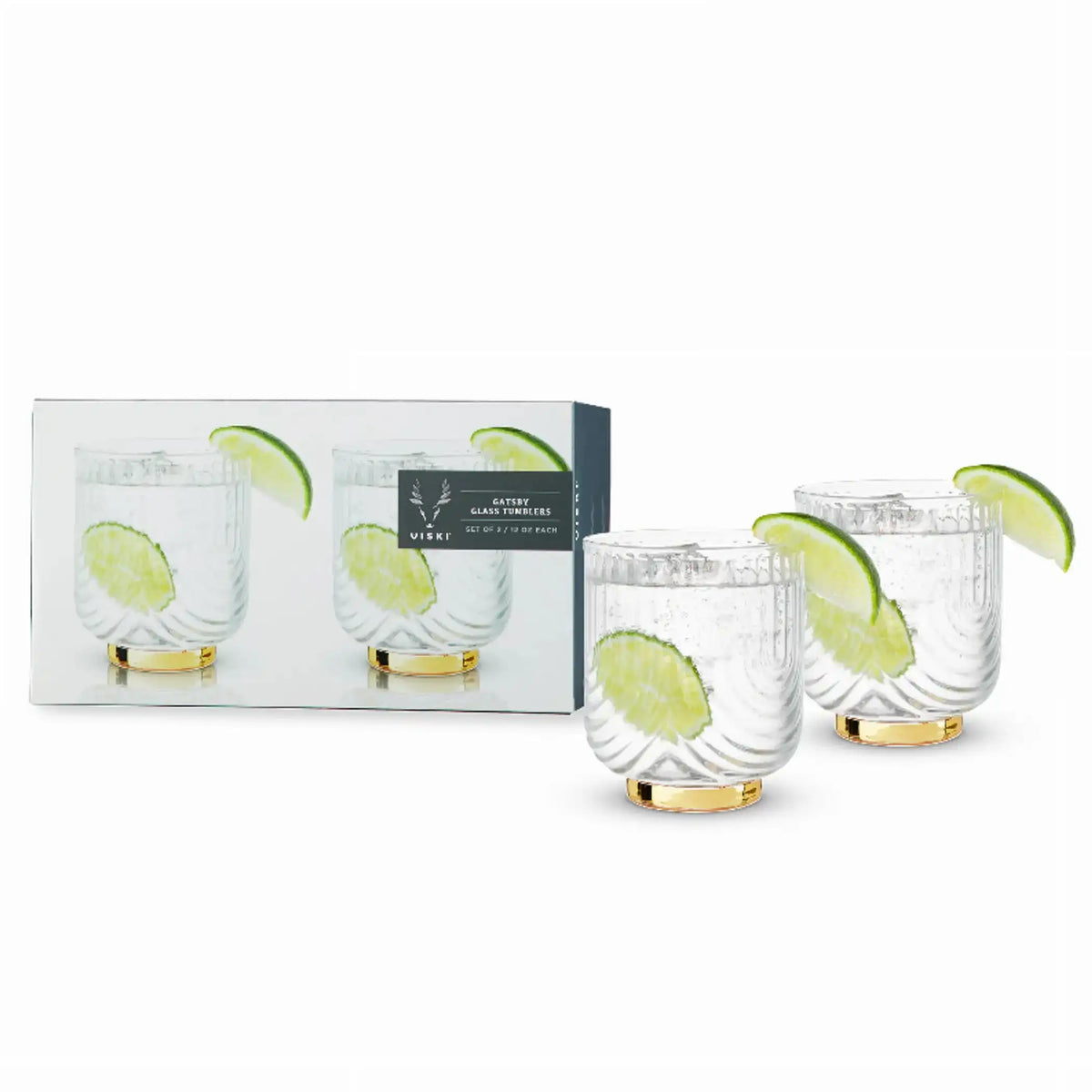 Viski Gatsby Double Old Fashioned Tumblers, Set of 2