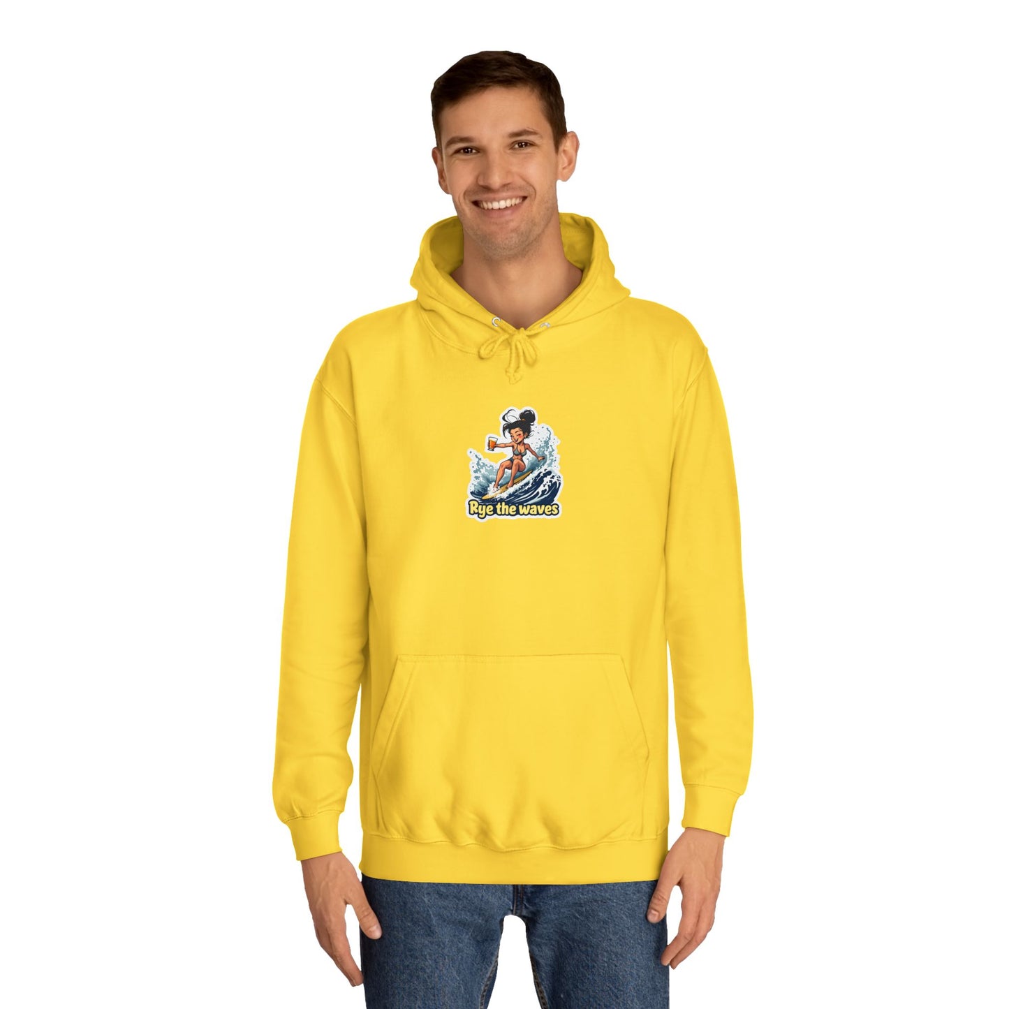 “Rye the Waves” Unisex Surf Whiskey Hoodie 2