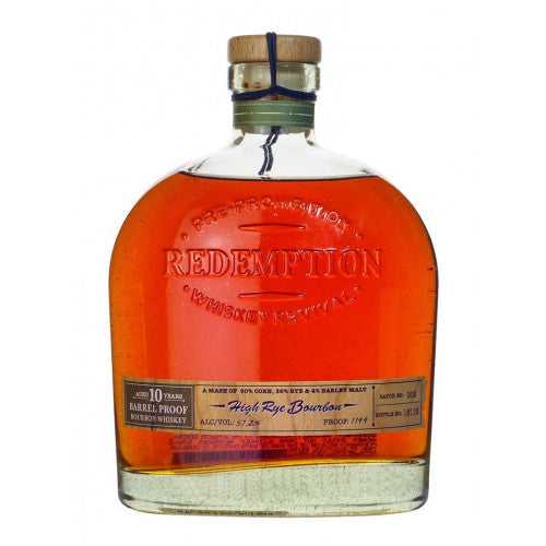 Redemption 10 Year Barrel Proof High Rye Bourbon bottle — 114.4-proof, RyeCentral review
