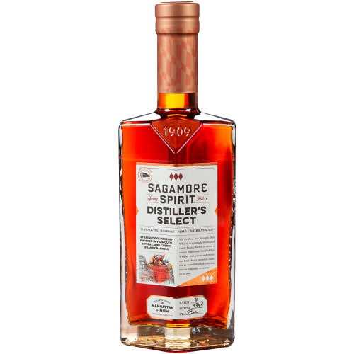 Sagamore Spirit Rye Review: Manhattan Finish bottle of Distiller's Select rye whiskey with rich amber color and premium label design. Ideal for collectors and whiskey connoisseurs.