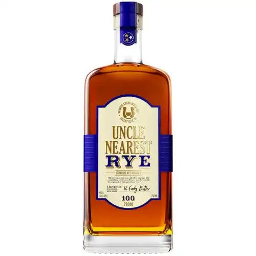 Uncle Nearest Rye Straight Whiskey bottle with bold label design, featured in Uncle Nearest Rye Review A Bold Whiskey Evaluation for top rye whiskey lovers.
