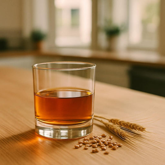 Straight rye whiskey is gluten-free - a neat pour with rye grain