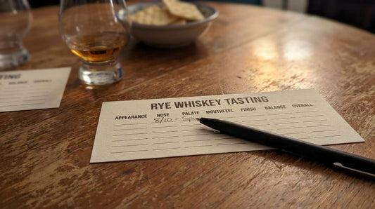 Rye Whiskey Tasting Night at home card on table