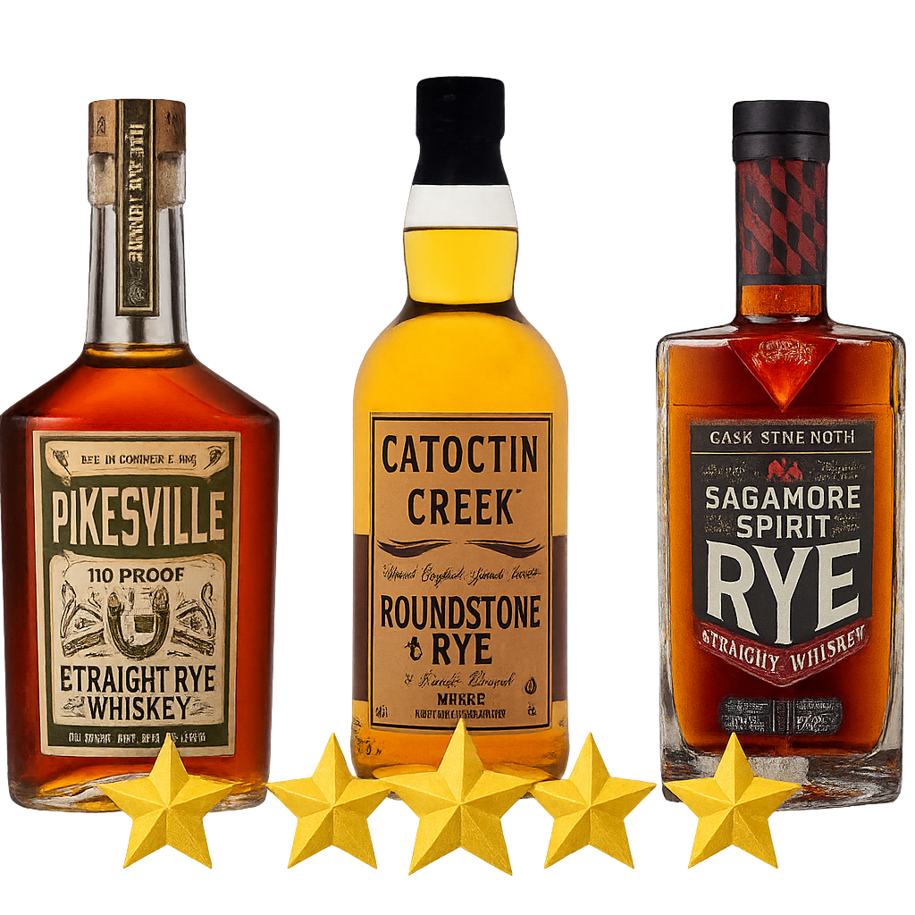 Top-rated rye whiskeys for sipping – Pikesville, Catoctin Creek, Sagamore Spirit