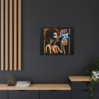 "Just Drink Rye" Framed Canvas Wrap — Whiskey Wall Art - view 68
