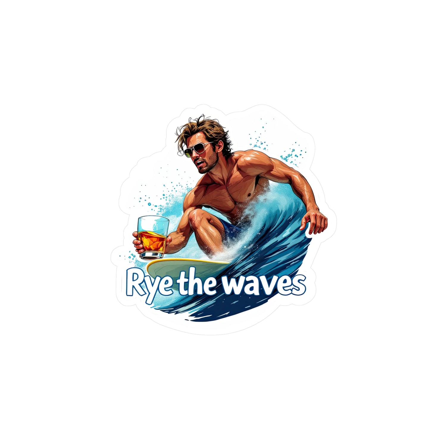 “Rye The Waves” Whiskey Vinyl Decal