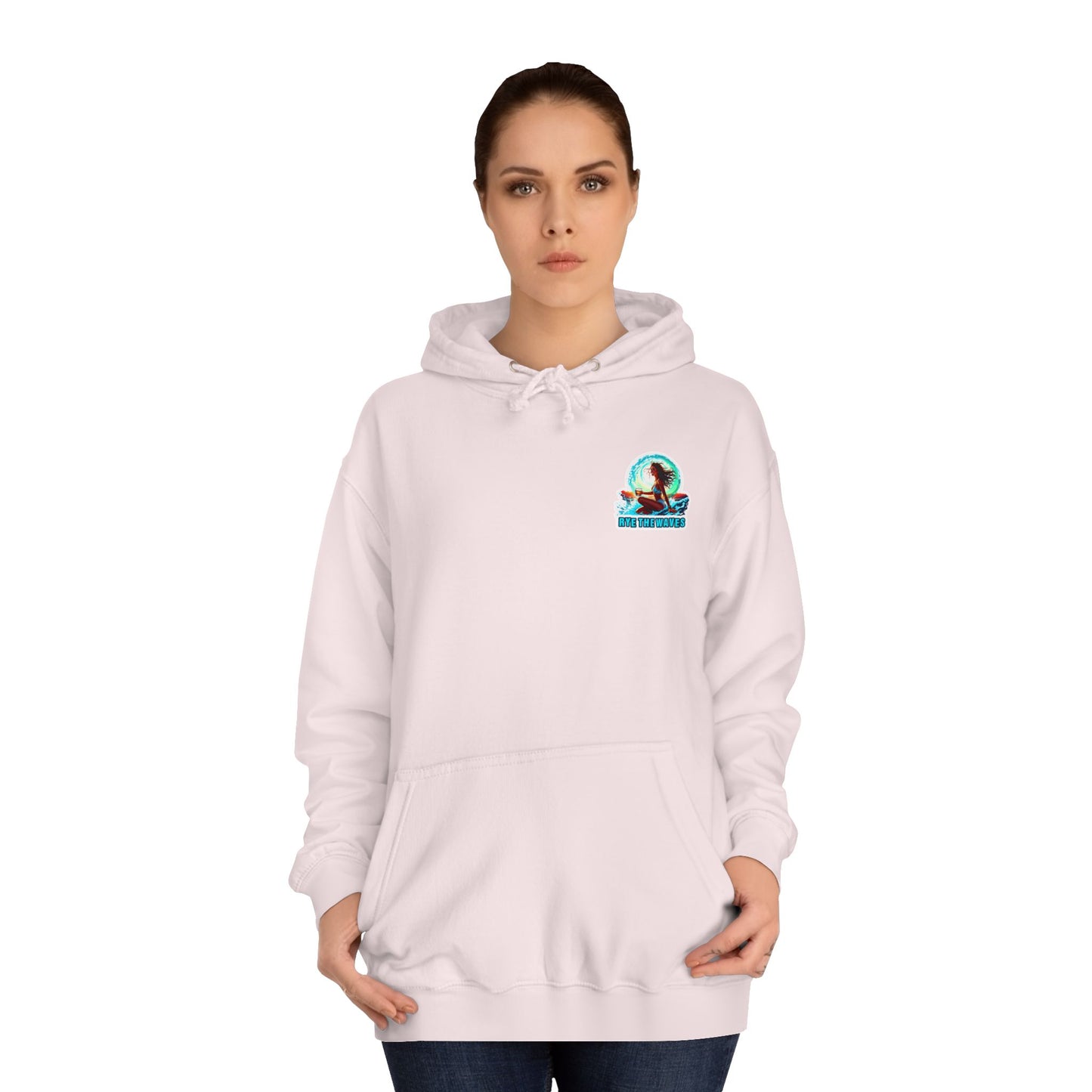 “Rye the Waves” Unisex College Hoodie - Whiskey 4