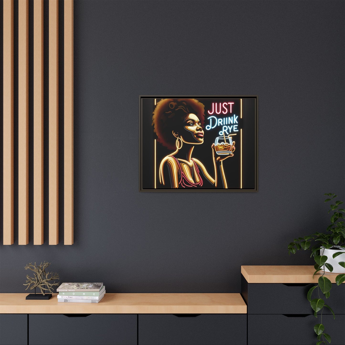 "Just Drink Rye" Framed Canvas Wrap — Whiskey Wall Art - view 65