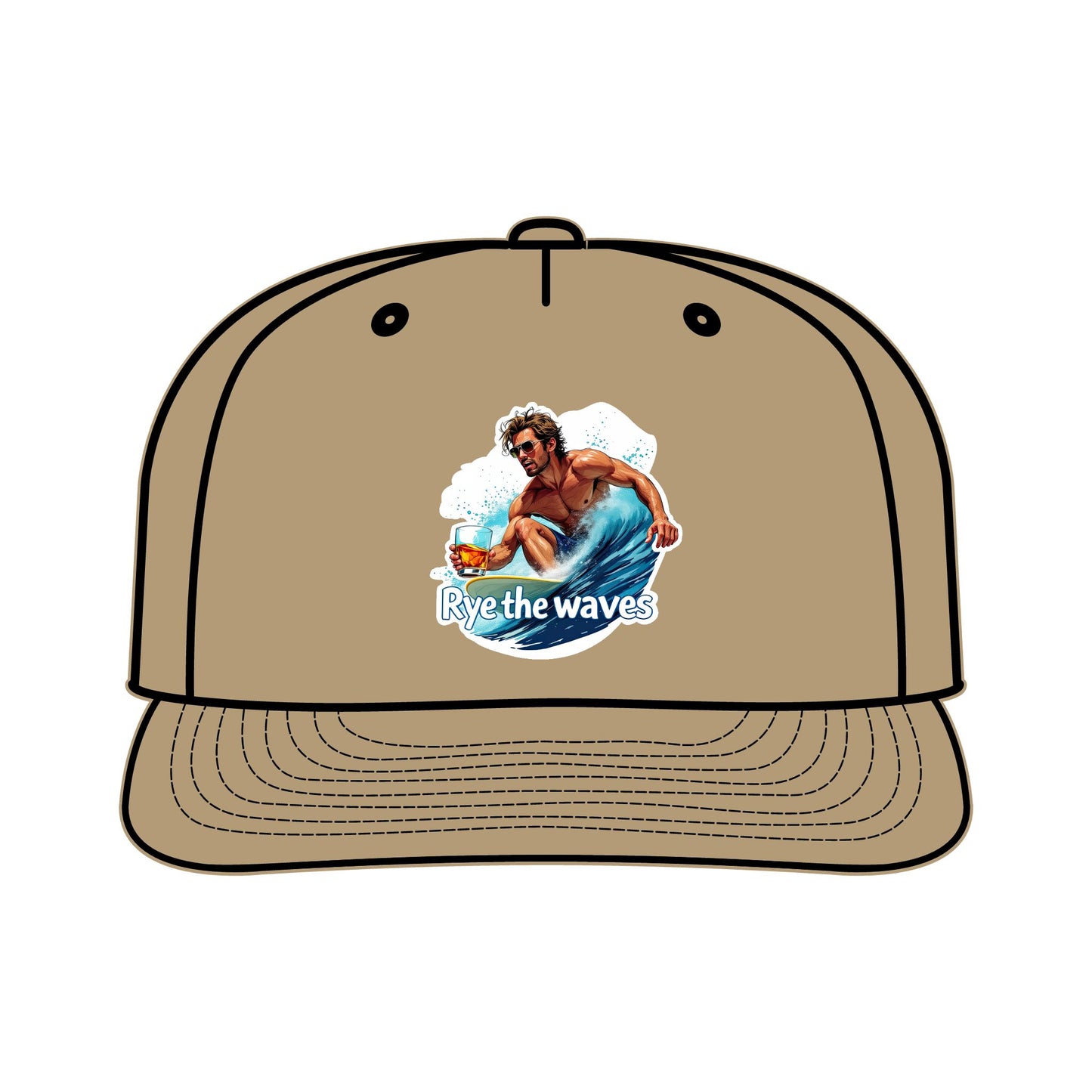 “Rye The Waves” Whiskey Surf Cap Model 1