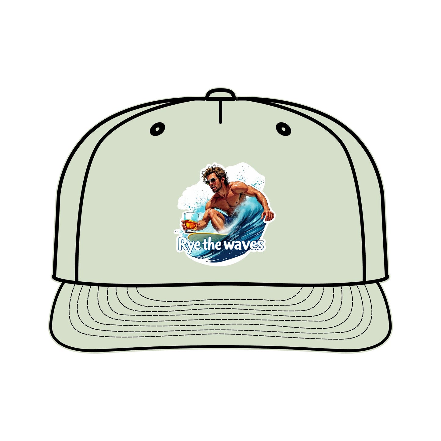 “Rye The Waves” Whiskey Surf Cap Model 1