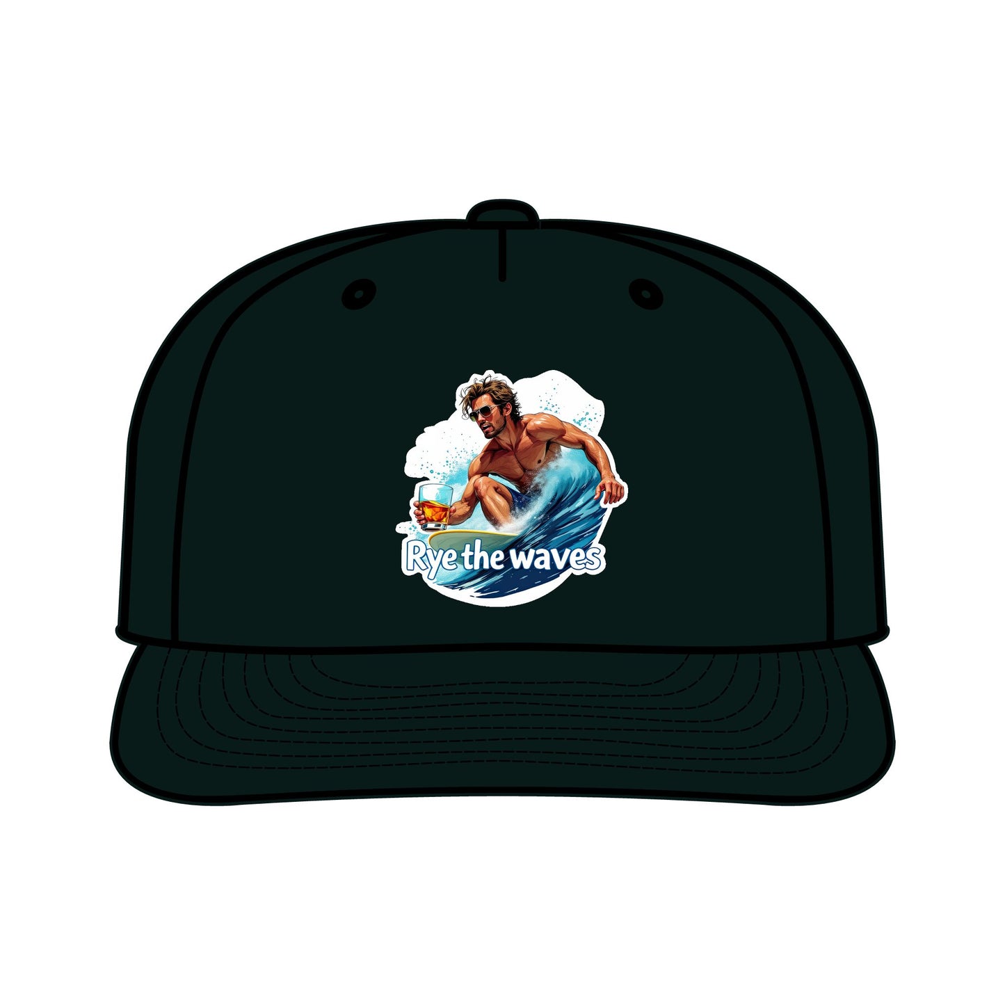 “Rye The Waves” Whiskey Surf Cap Model 1
