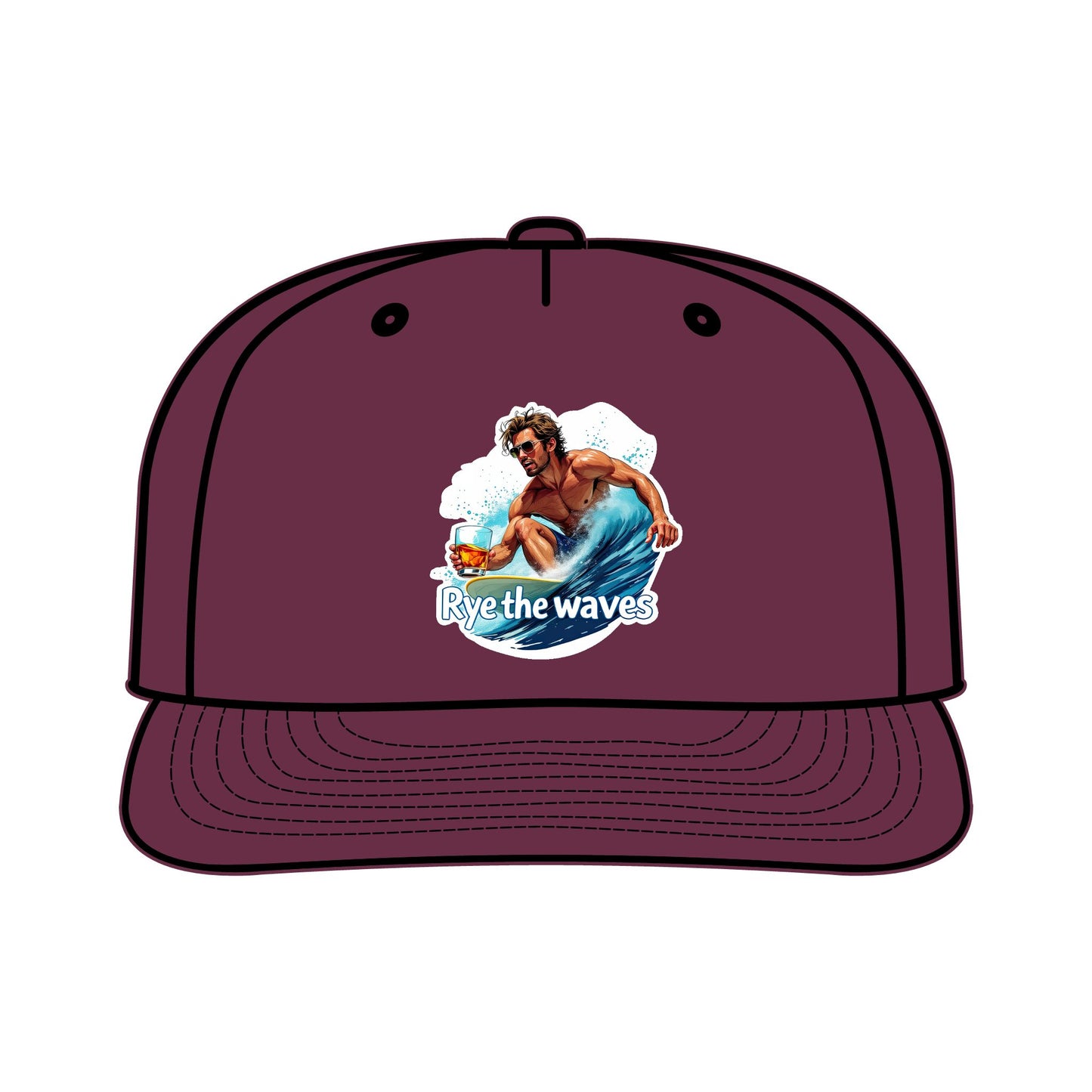 “Rye The Waves” Whiskey Surf Cap Model 1