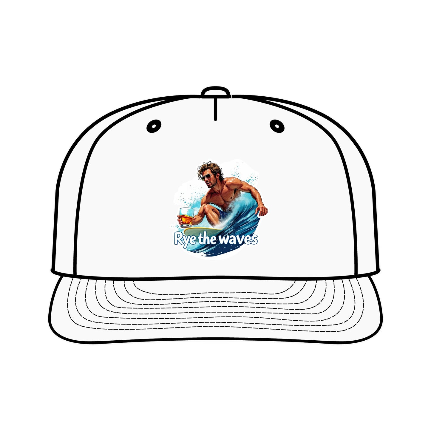 “Rye The Waves” Whiskey Surf Cap Model 1