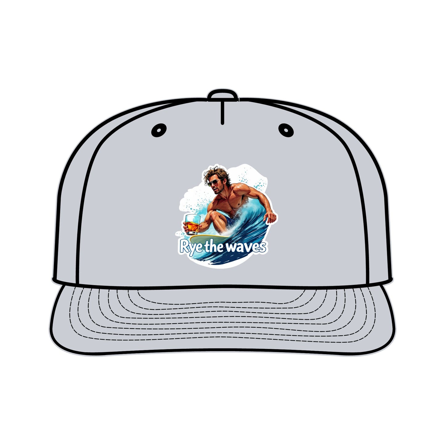 “Rye The Waves” Whiskey Surf Cap Model 1