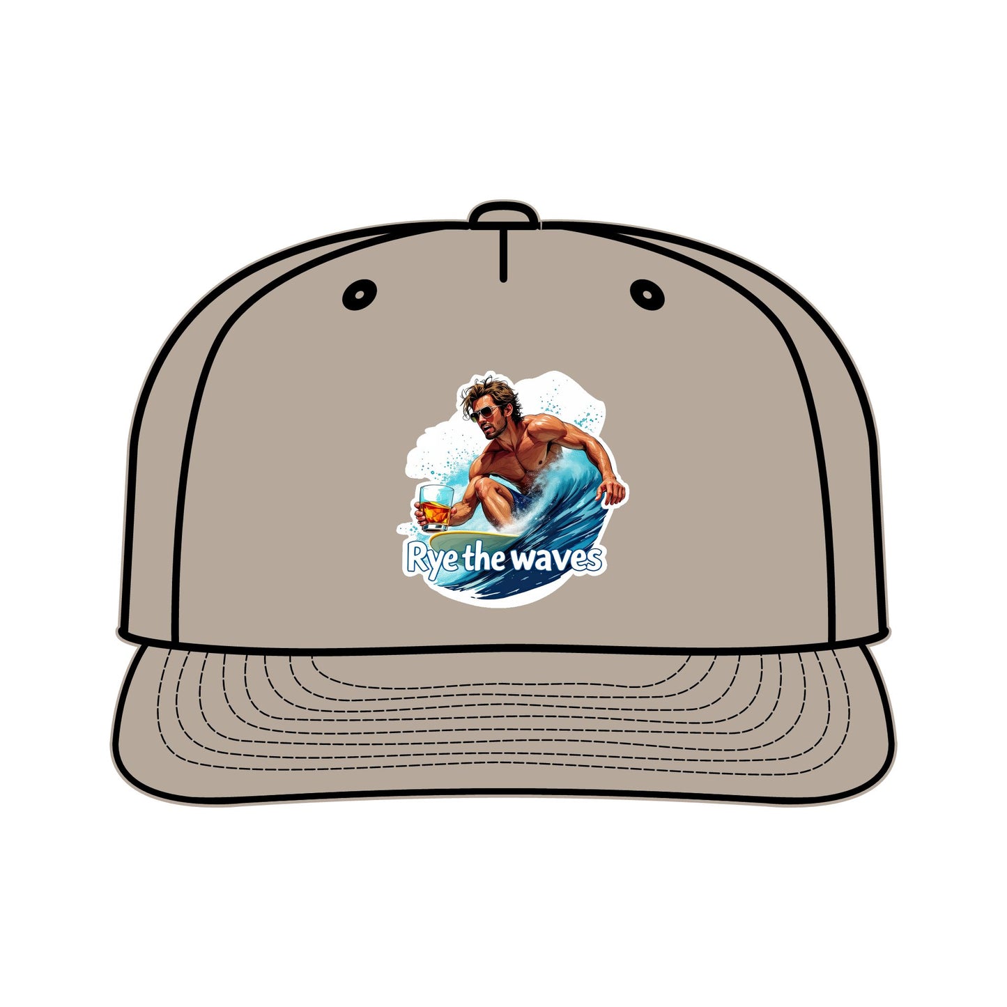 “Rye The Waves” Whiskey Surf Cap Model 1