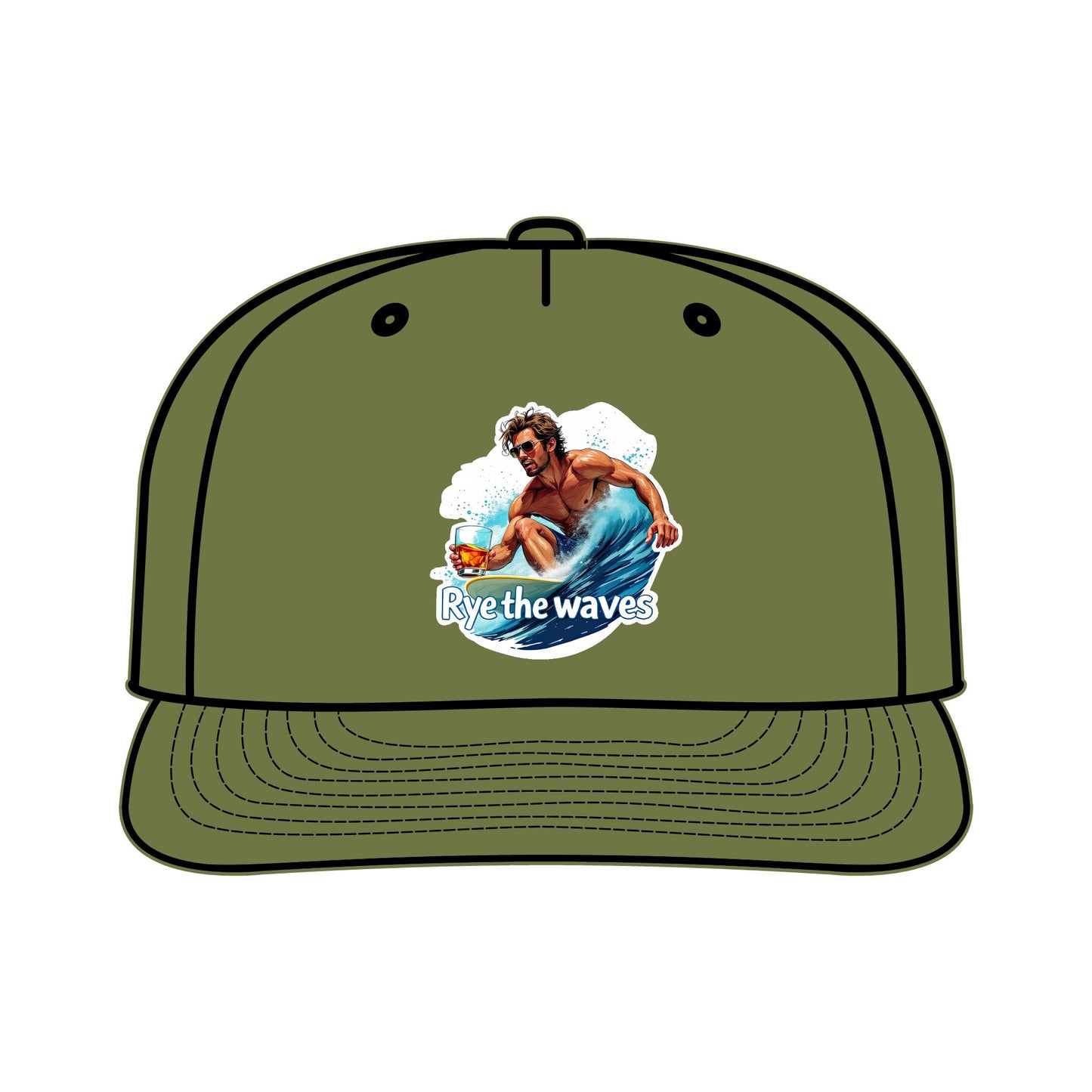 “Rye The Waves” Whiskey Surf Cap Model 1